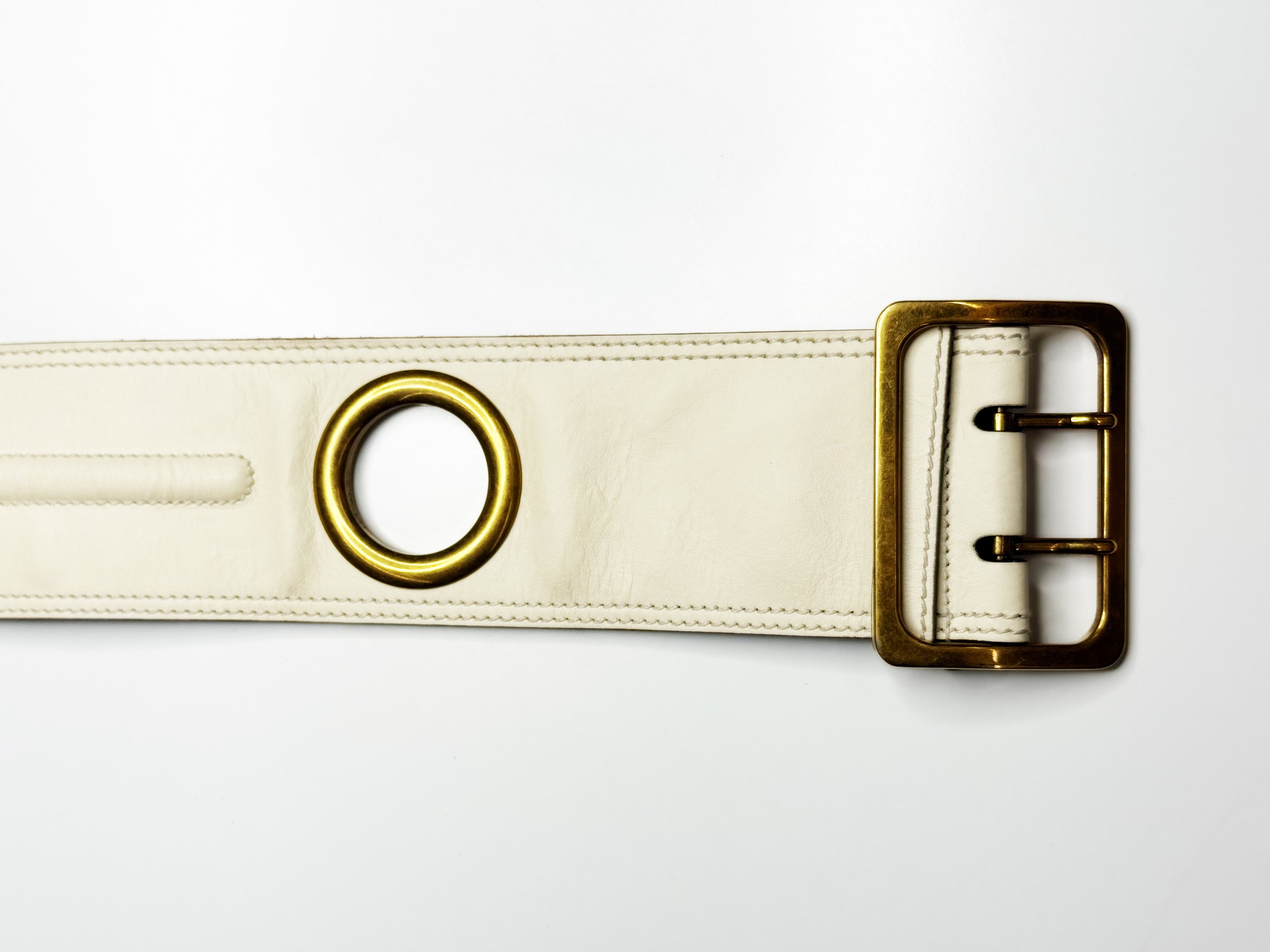 YVES SAINT LAURENT Wide Leather Belt – Made in Italy