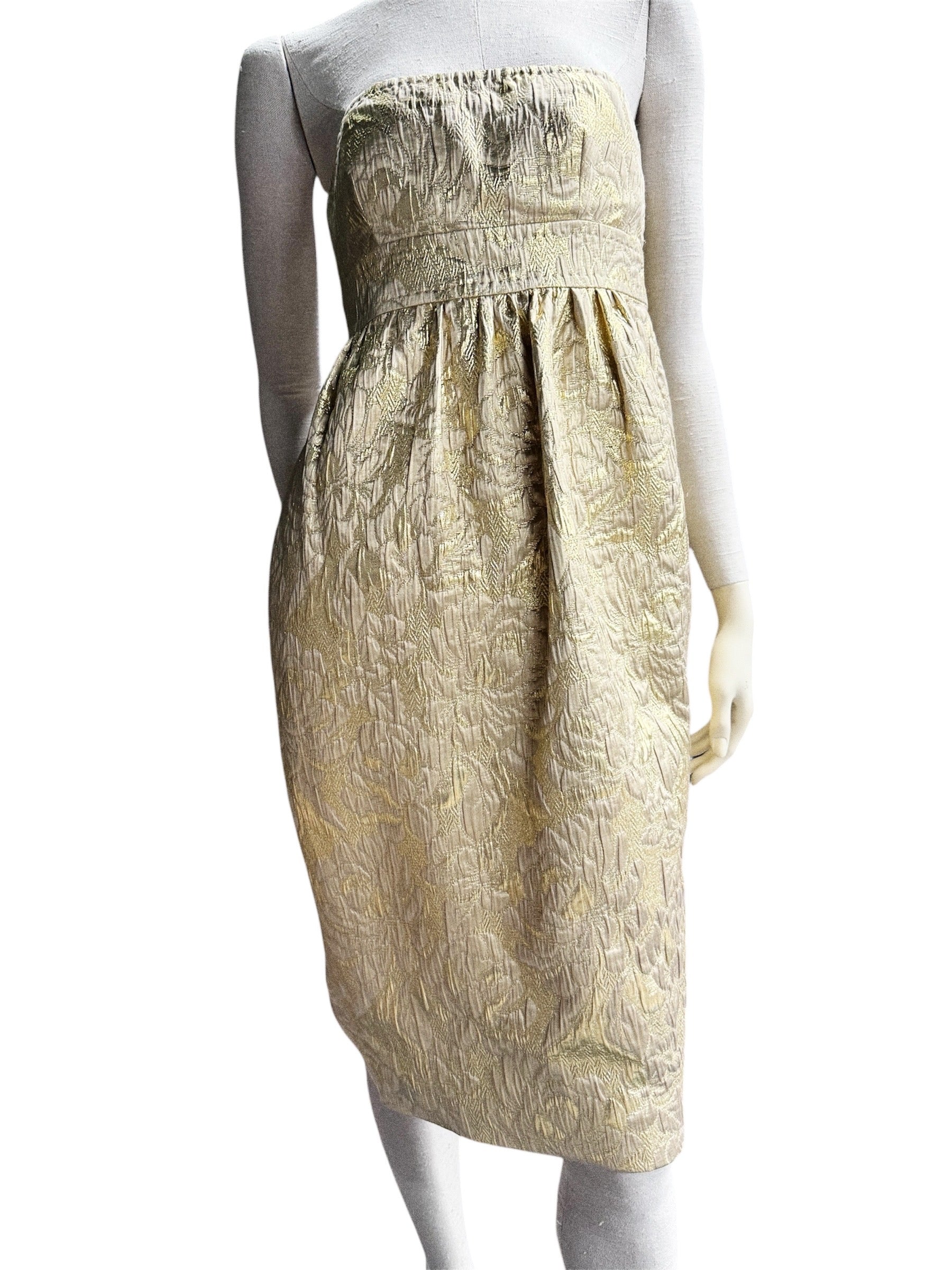 DSQUARED2 Strapless Gold Dress