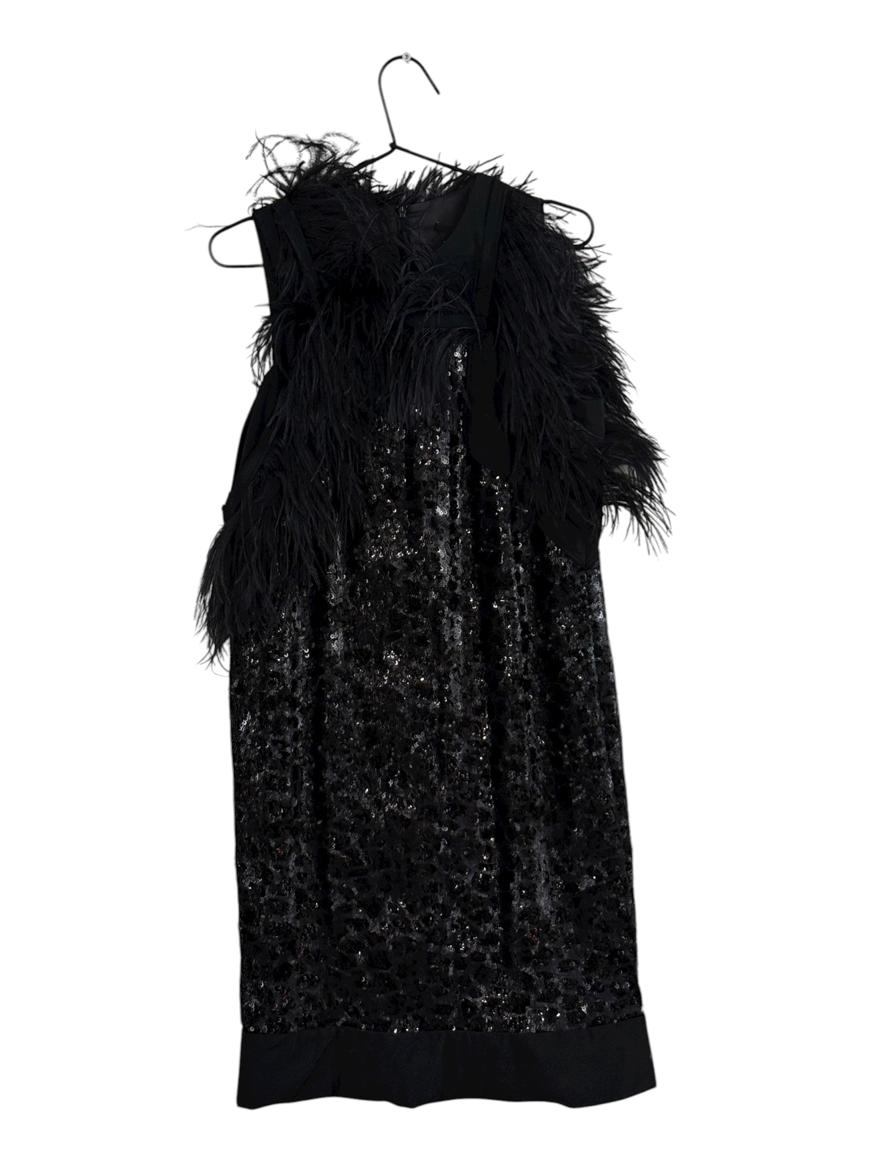 Hugo Boss Feather & Sequin Dress - M