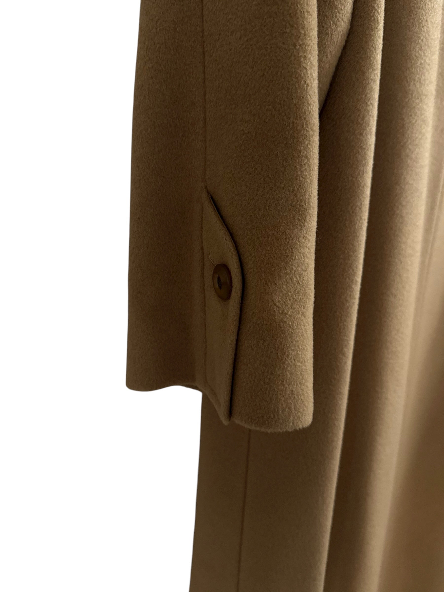 Marcona Camel Wool-Cashmere Coat with Fur Collar