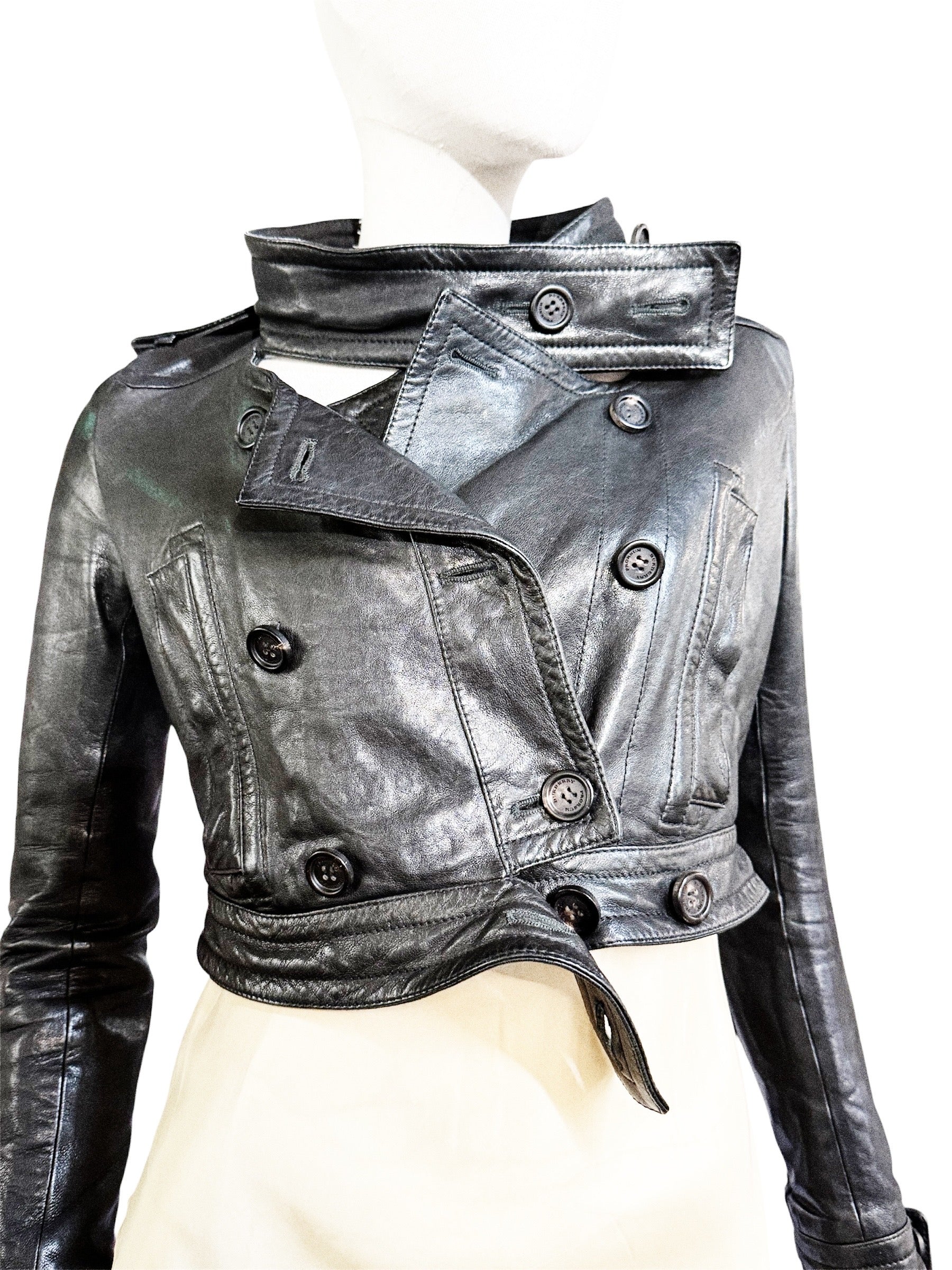 Burberry Prorsum Cropped Leather Jacket