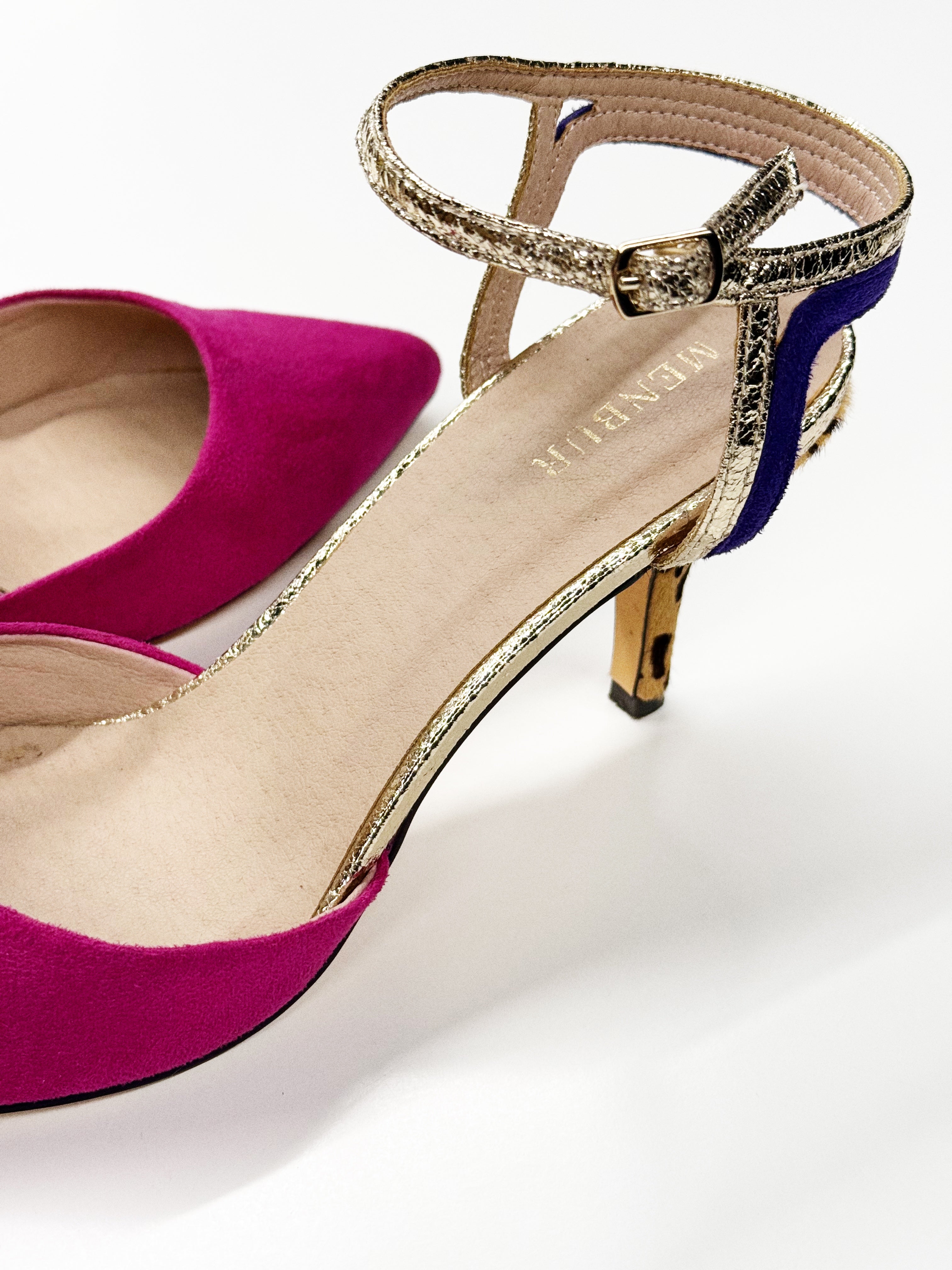 Menbur Pink Multicolor Statement Heels