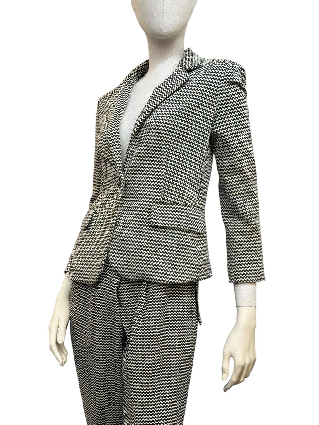 Max Mara Weekend Graphic Patterned Suit with Belt - EU 40
