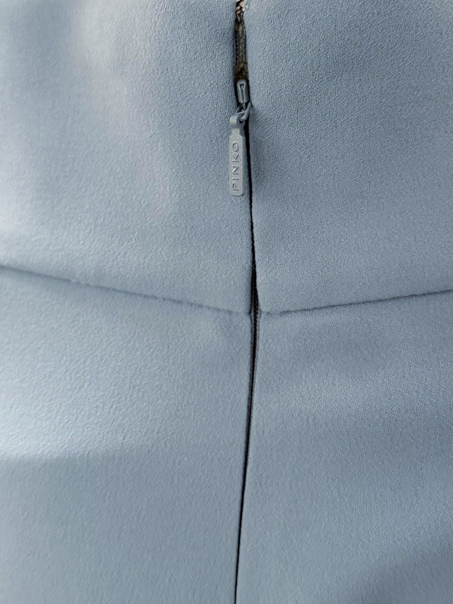 Pinko Light Blue Crepe Suit – Double-Breasted Blazer & High-Waisted Pants