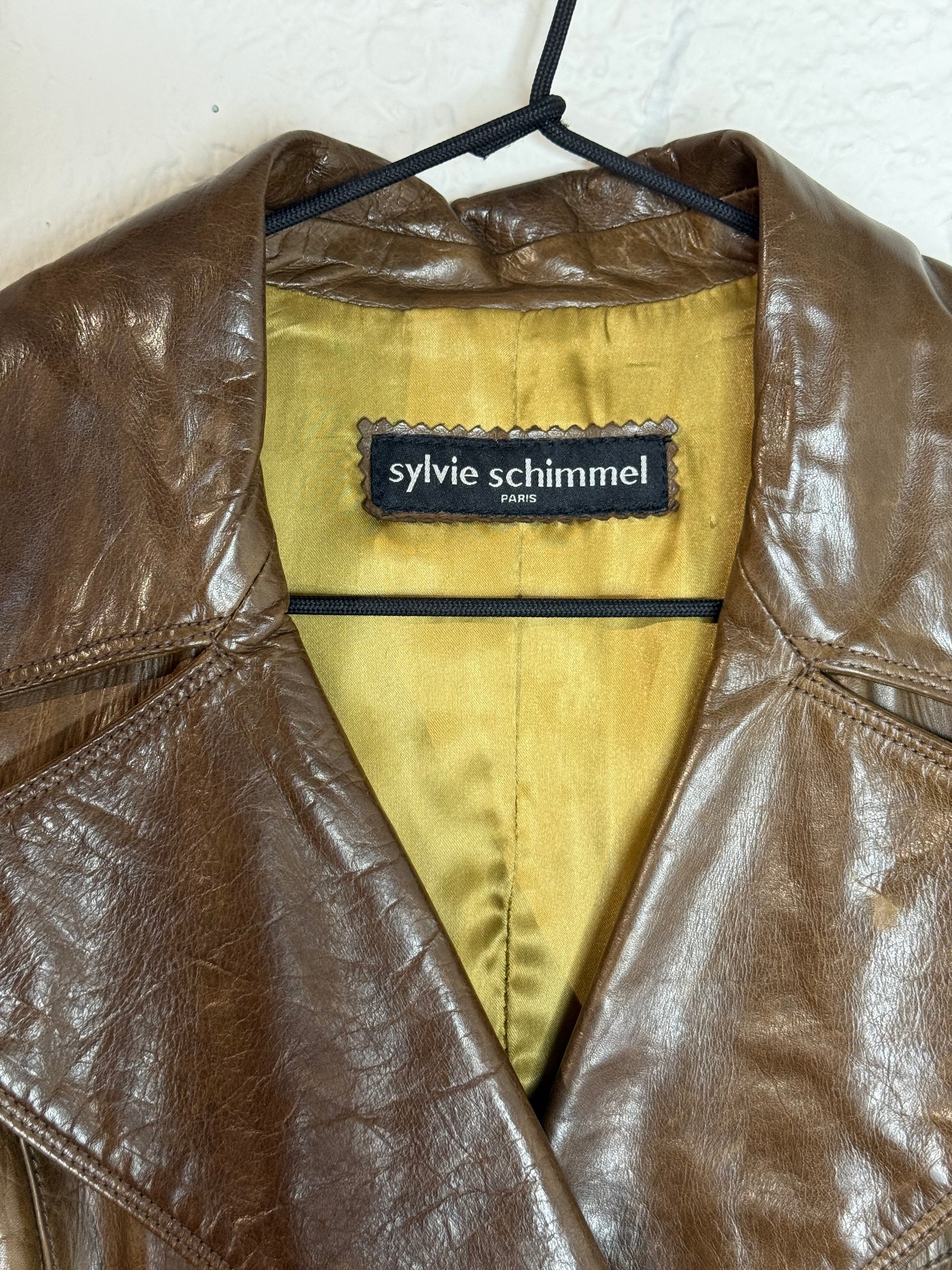 SYLVIE SCHIMMEL PARIS LAMB LEATHER TRENCH COAT – MADE IN FRANCE – SIZE 40