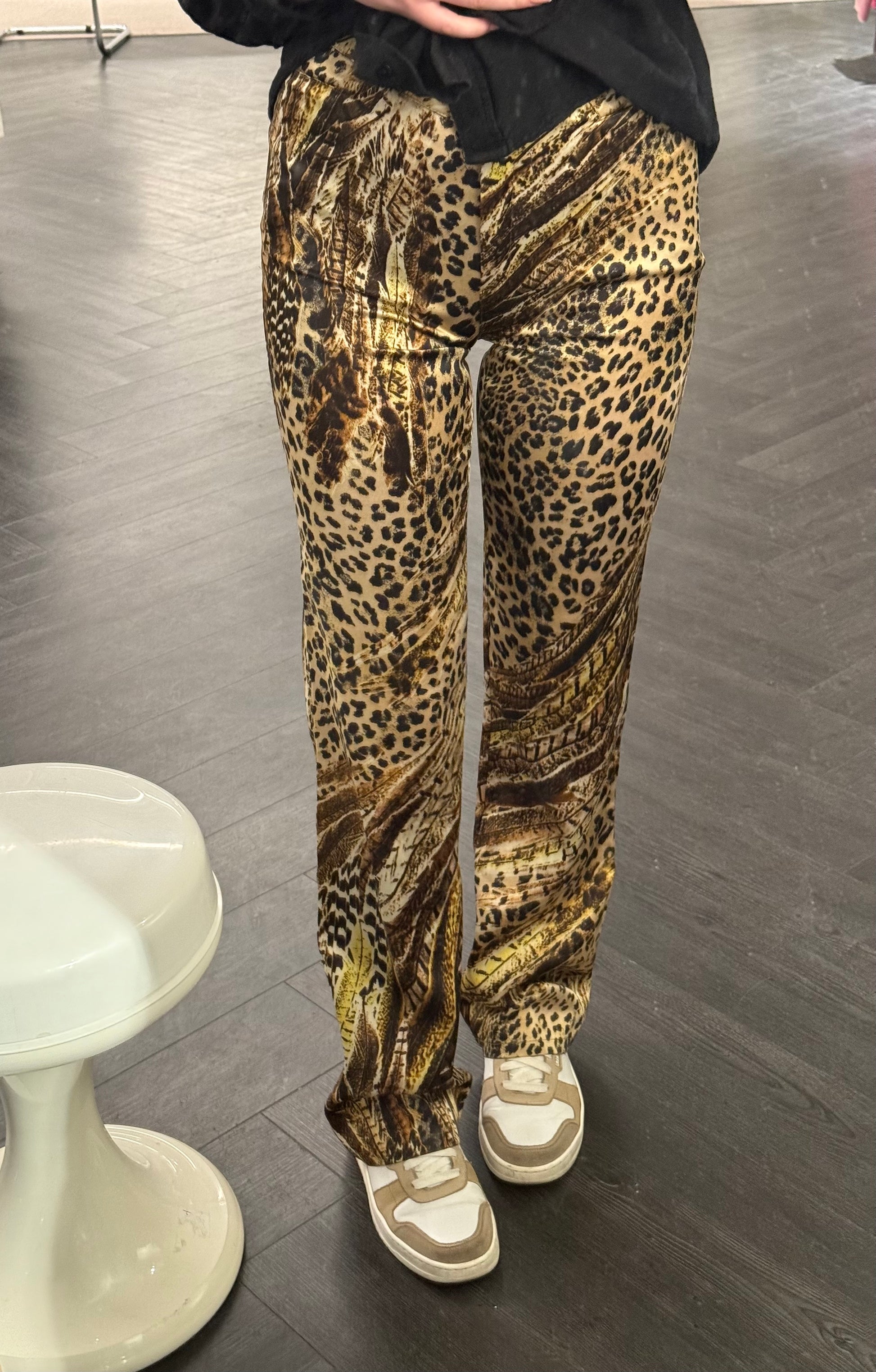 Sonia Fortuna Leopard Print Stretch Pants