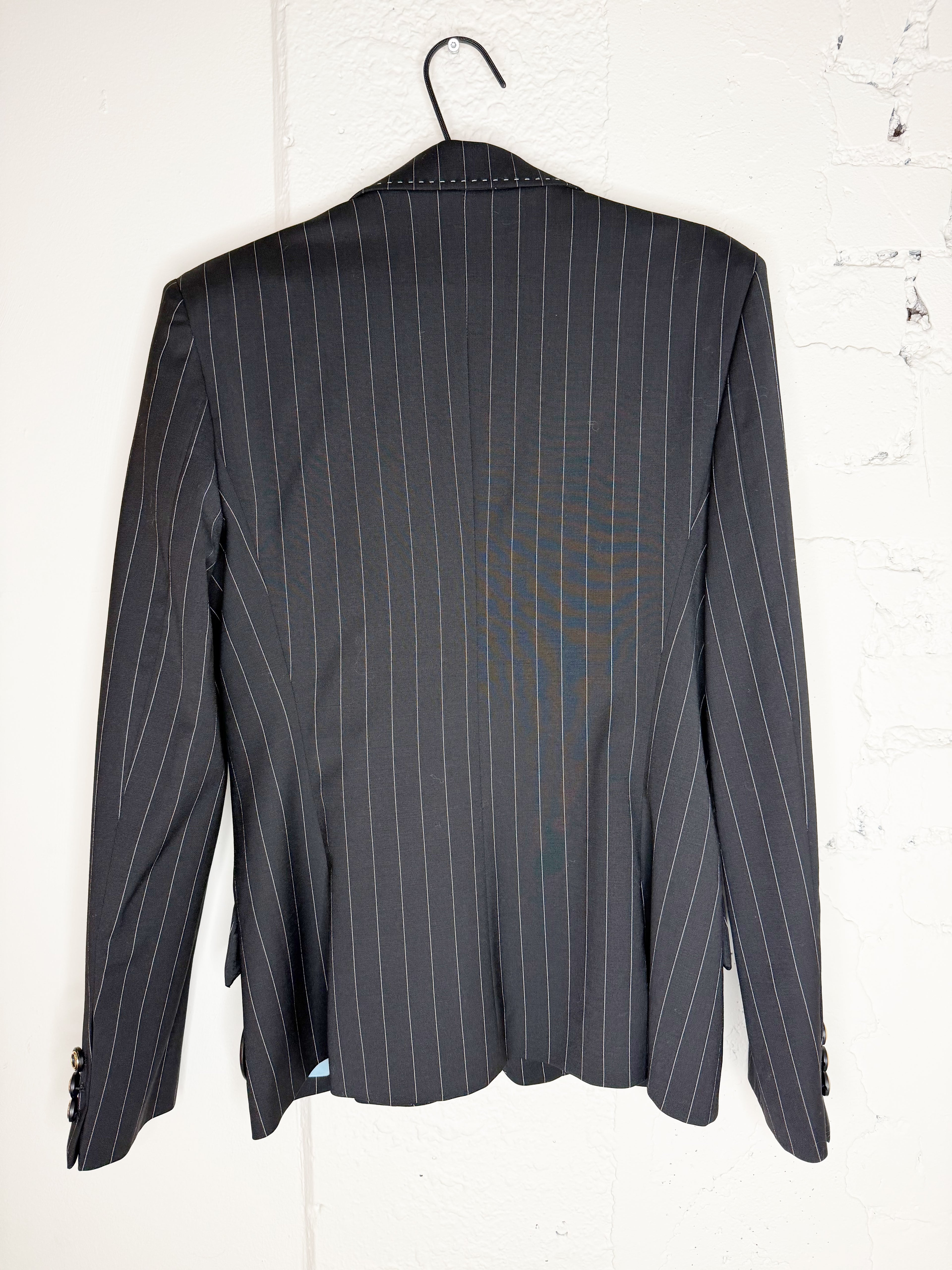 D&G Dolce & Gabbana Black Pinstripe Suit