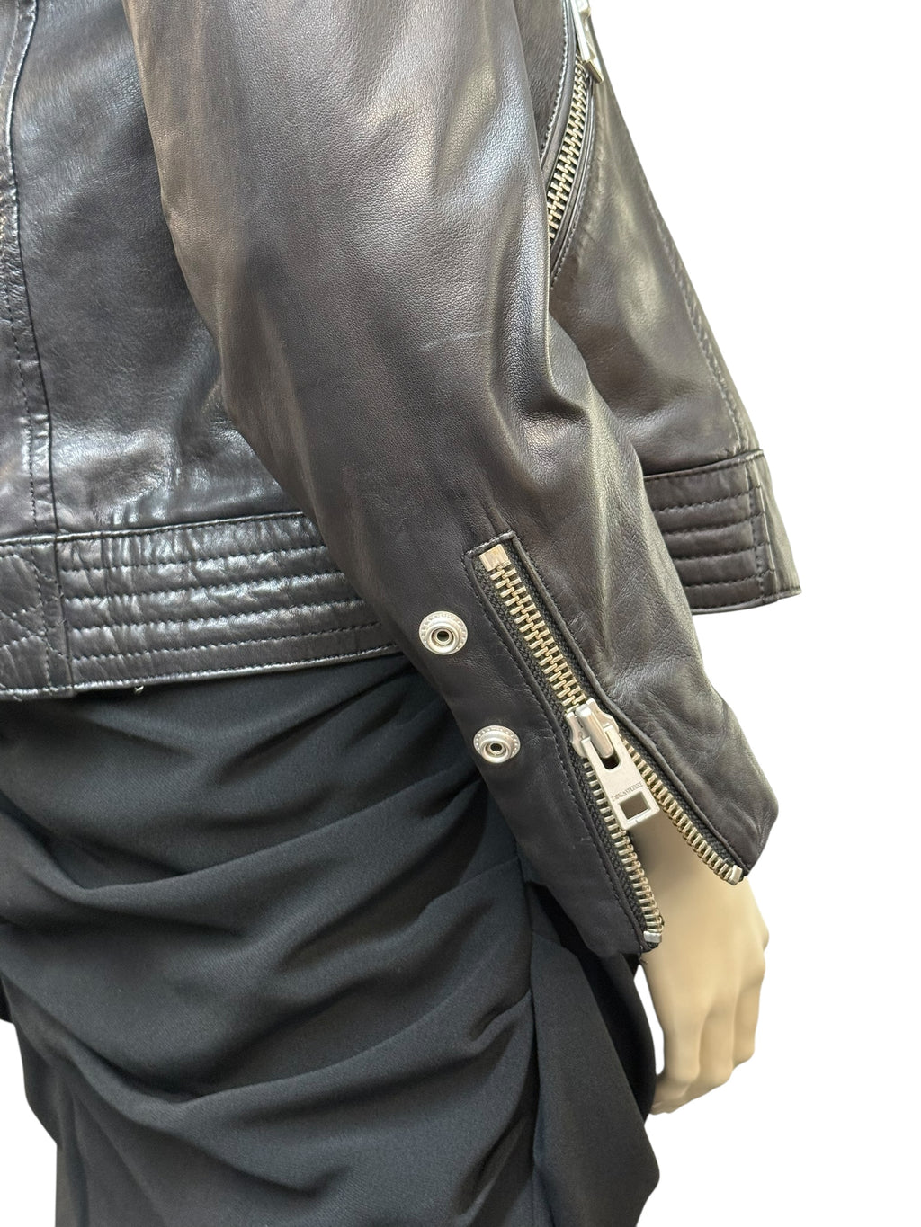 Zadig & Voltaire “LOON BIS” Lamb Leather Biker Jacket - EU 38