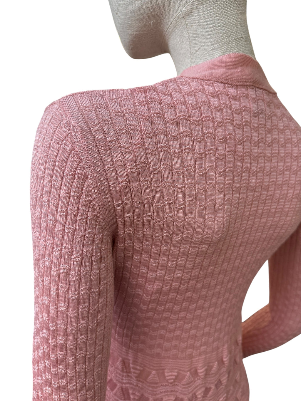 Missoni Pink Textured Knit Maxi Dress