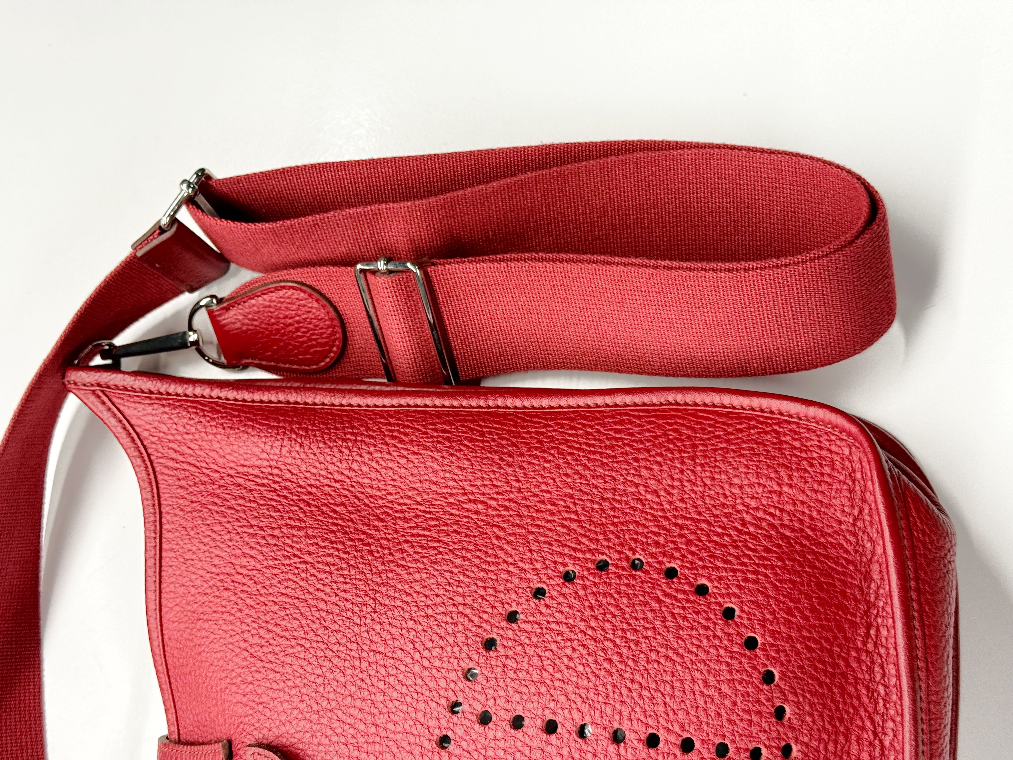 Hermès Evelyne III PM Red Clemence Leather Crossbody Bag