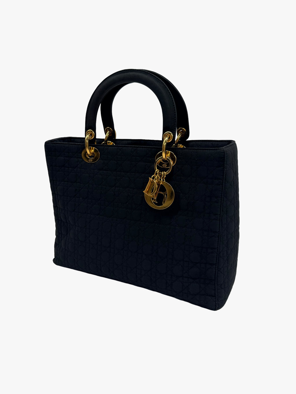 Vintage Lady Dior Large - Black Quilted Nylon