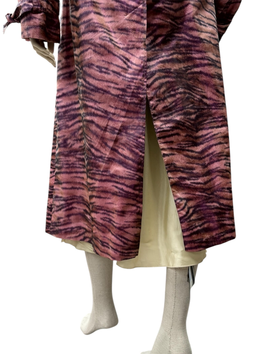 Escada Pink Zebra-Print Trench Coat