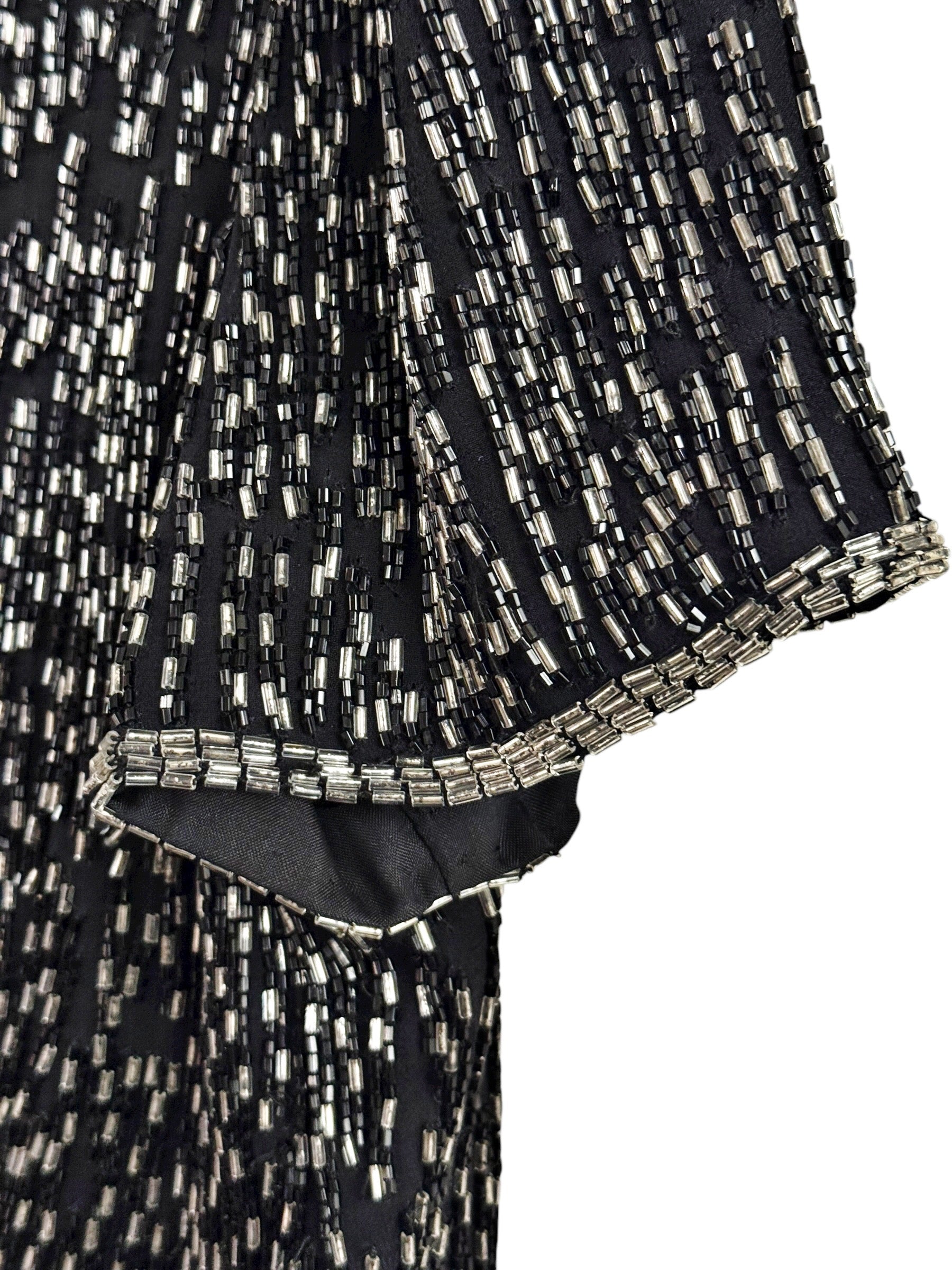 Eva Lie Beaded Silk Top - M