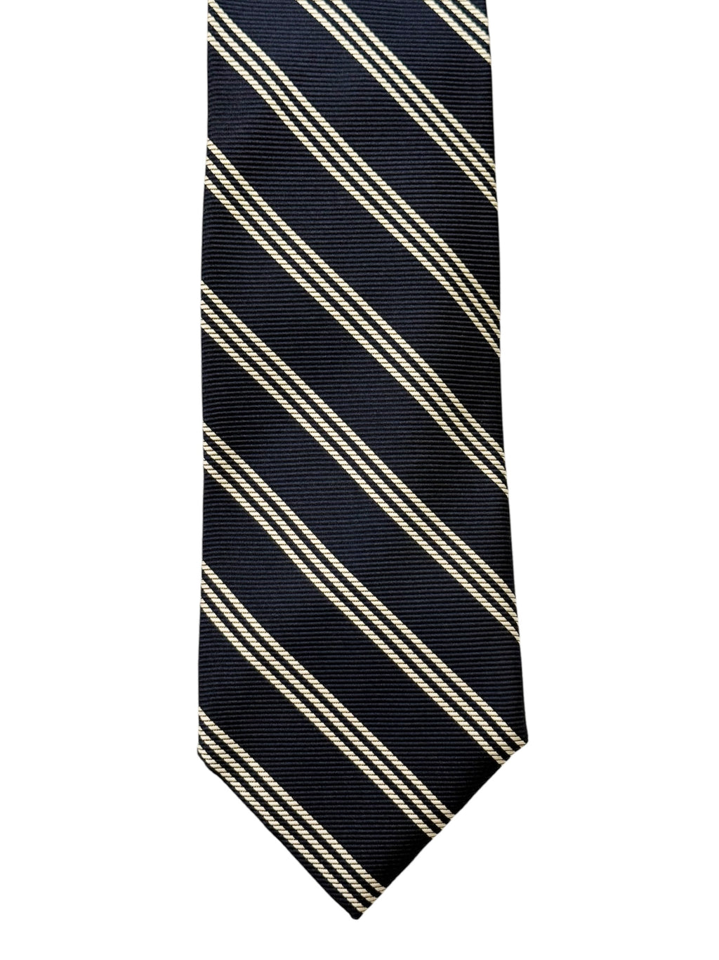 Faconnable Navy Striped Silk Tie