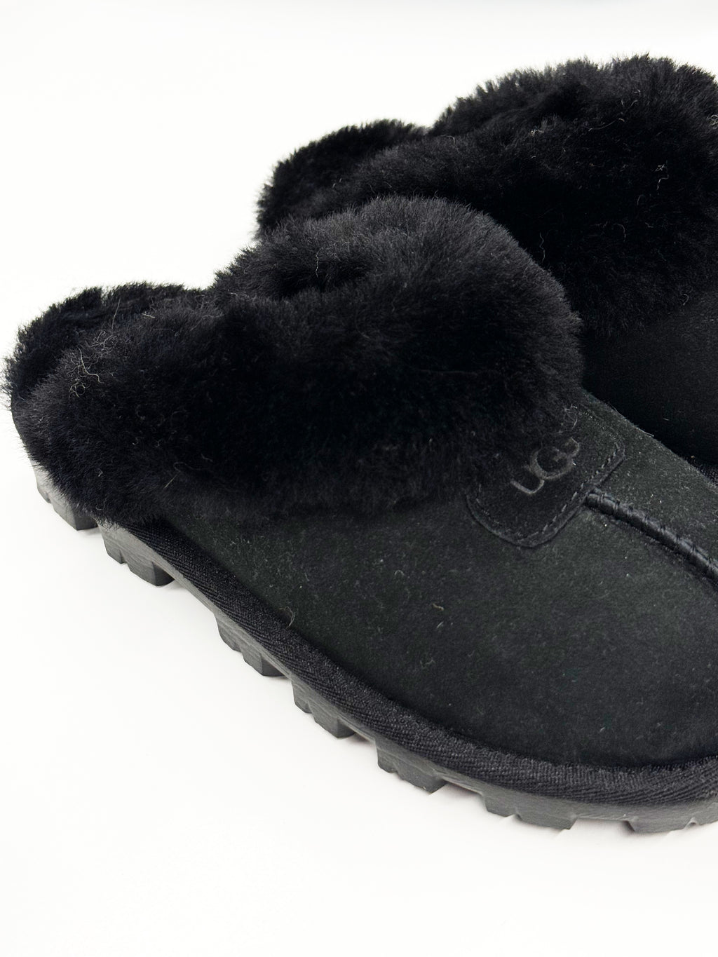 UGG Black Shearling Slippers - 36