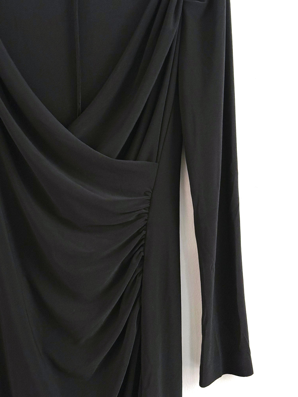 Norma Kamali Black Draped Asymmetric Dress - EU 38