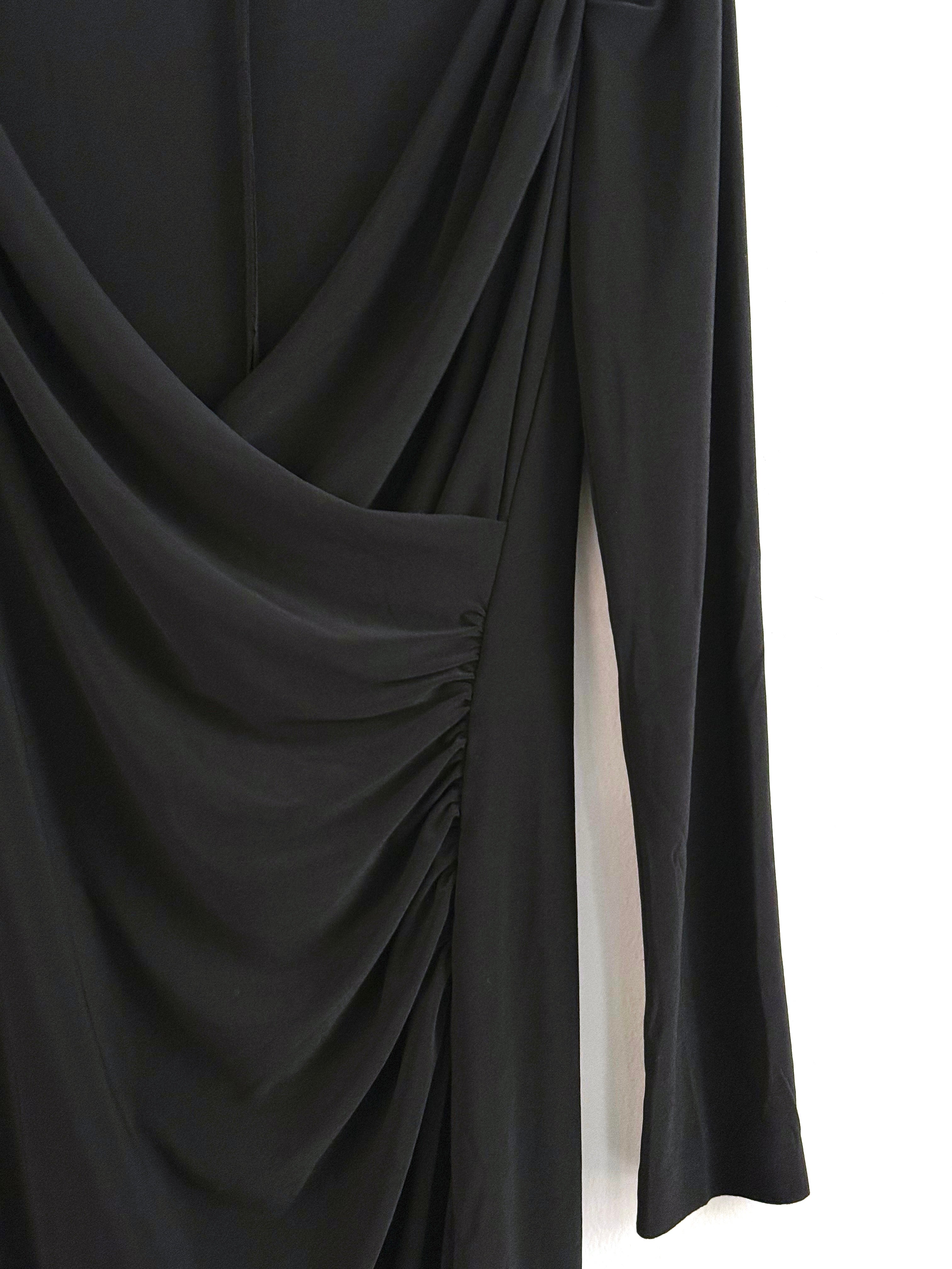 Norma Kamali Black Draped Asymmetric Dress - EU 38