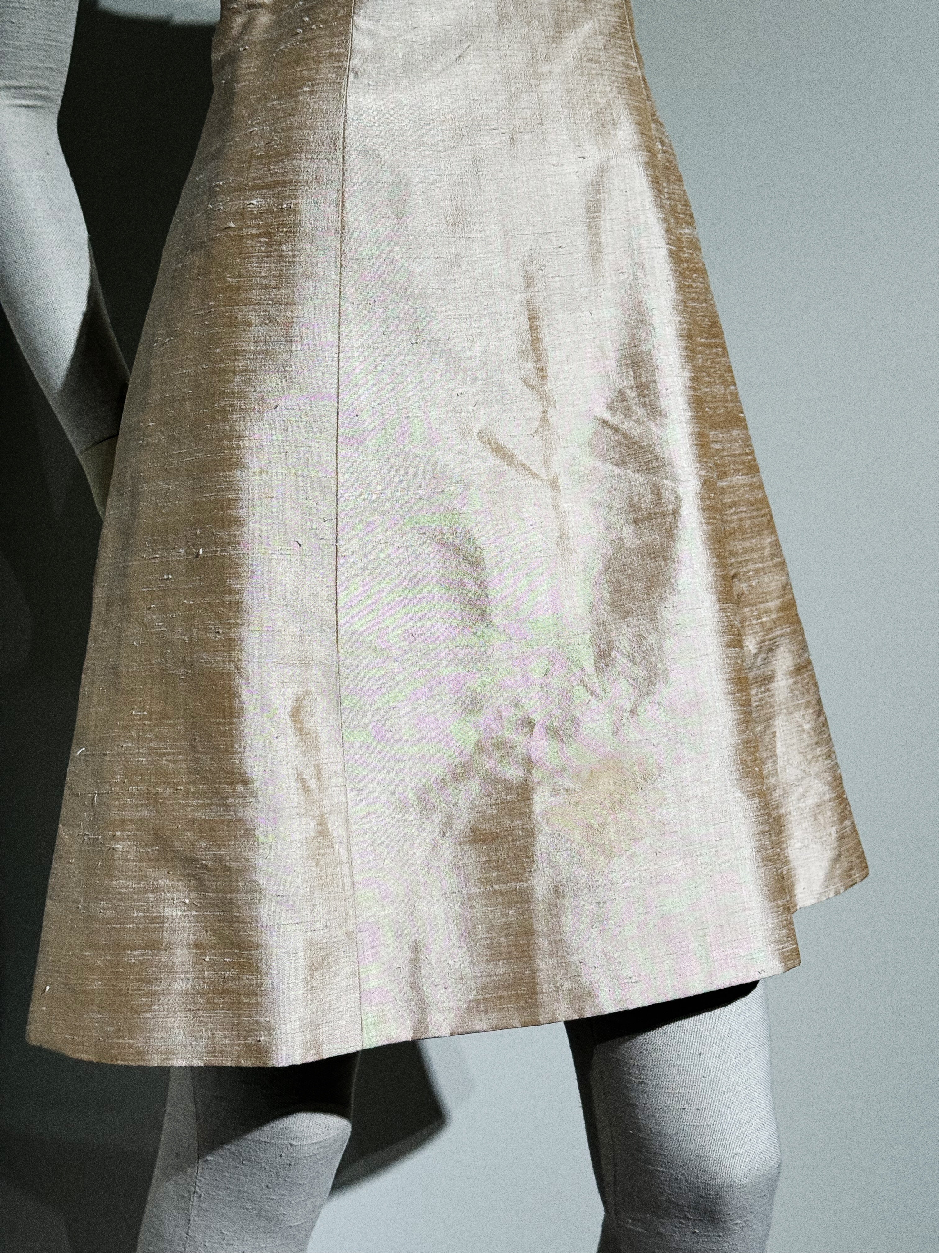 Vintage Petit Atelier Champagne Silk Dress