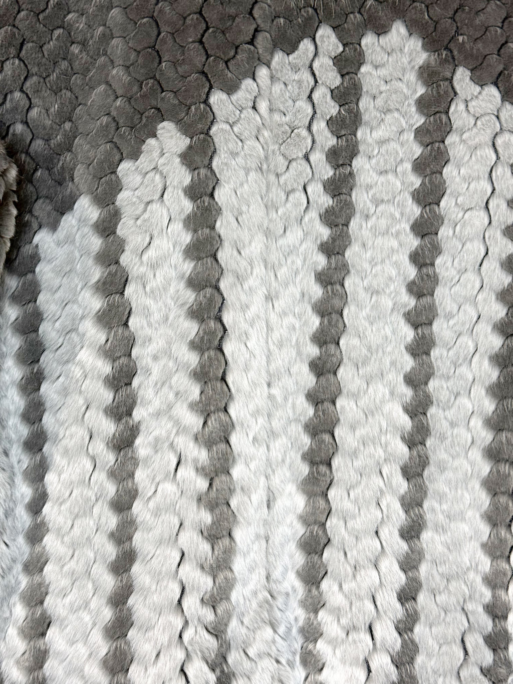 Miss Lina Grey Fur Jacket with Contrast Collar - M