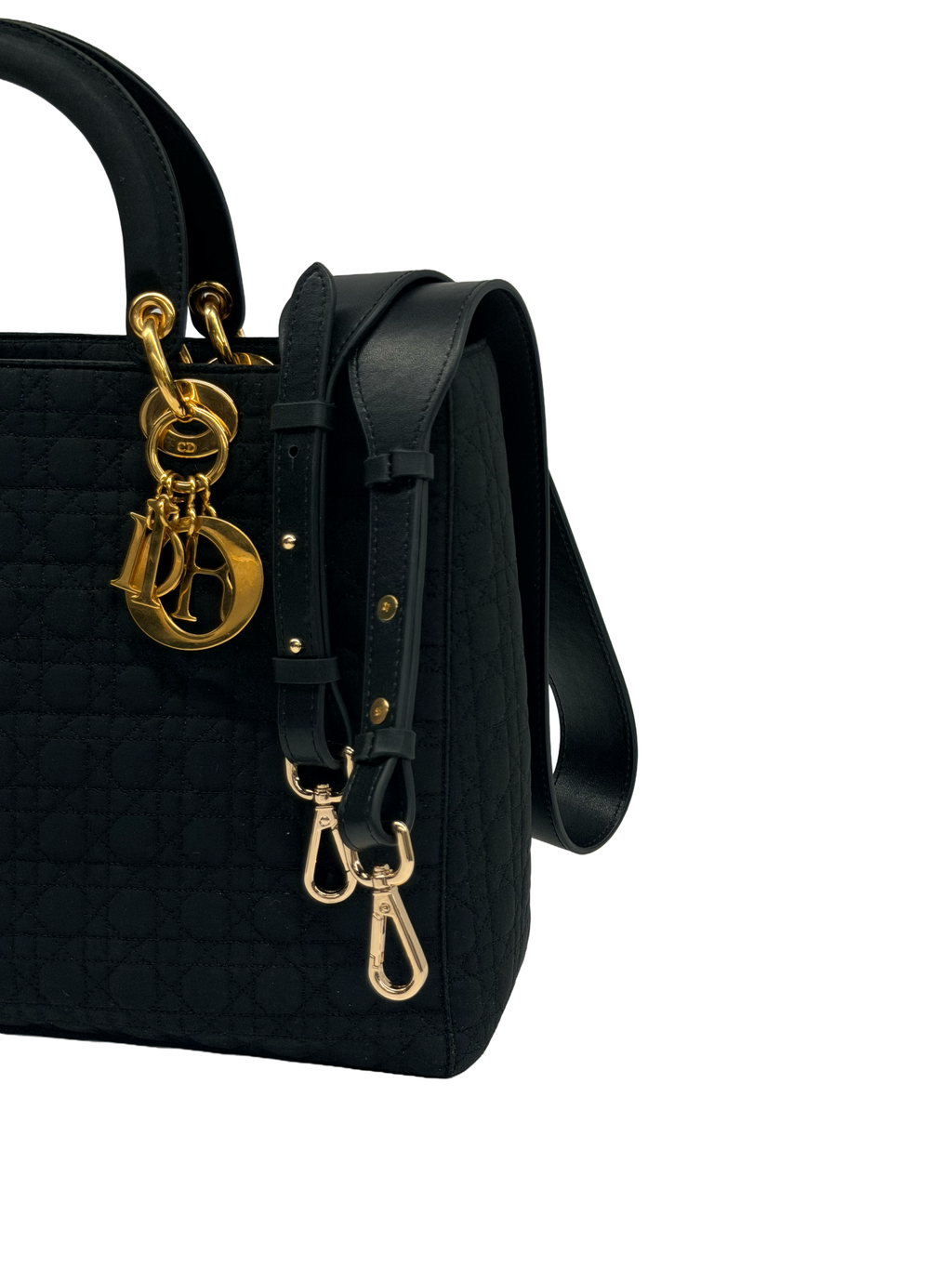 Vintage Lady Dior Large - Black Quilted Nylon