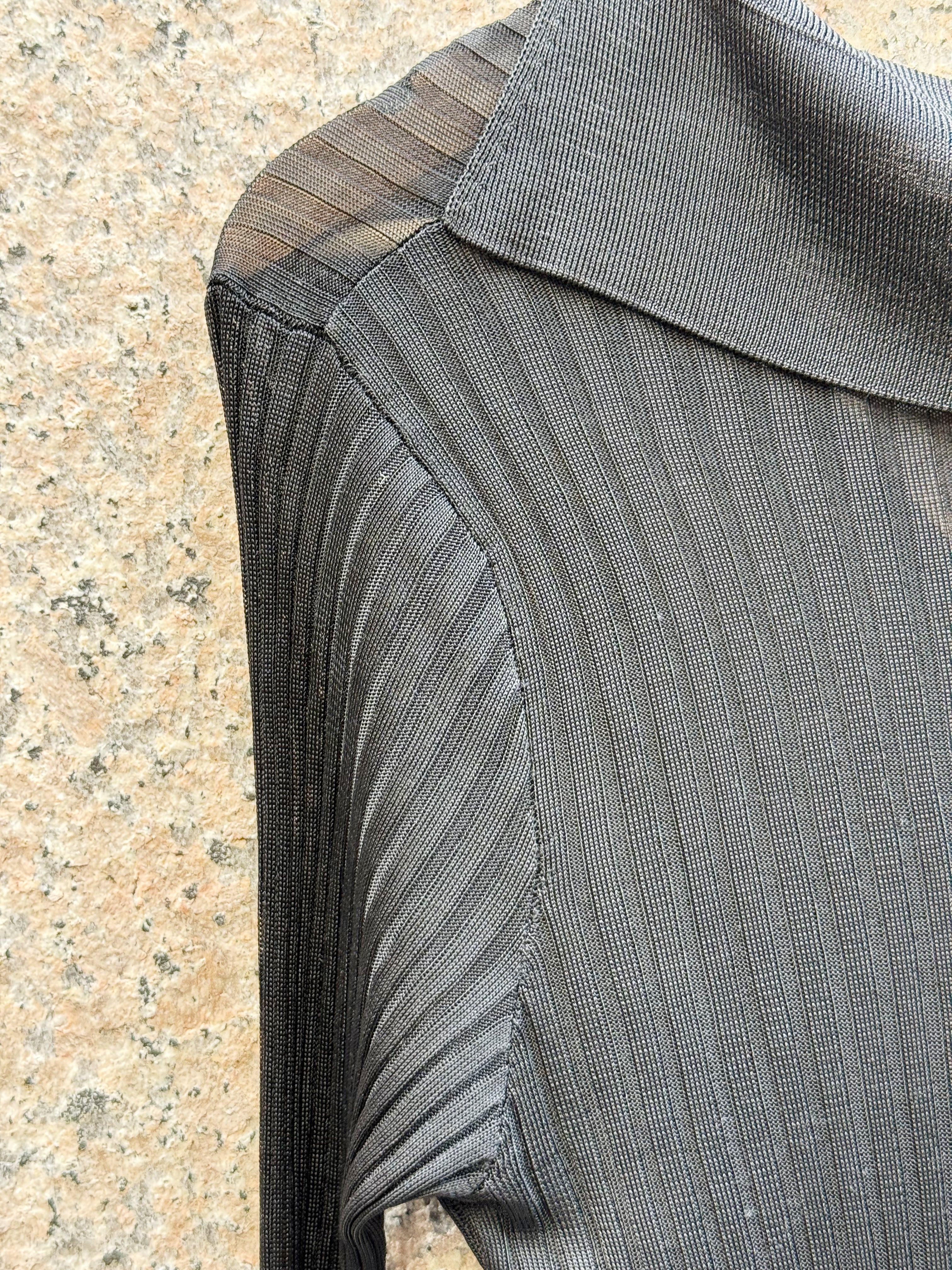 Dolce & Gabbana Black Sheer Button Blouse