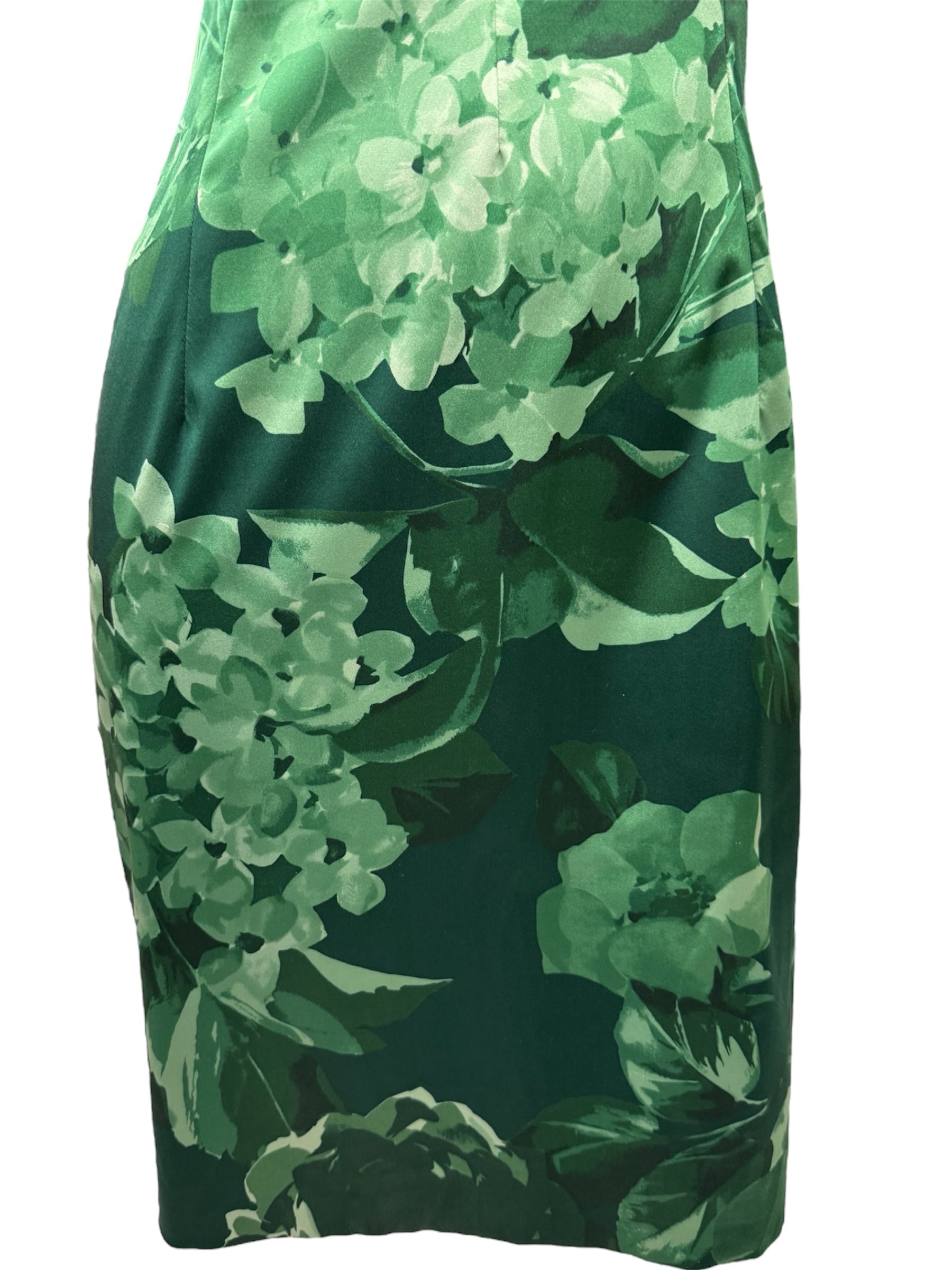 DOLCE & GABBANA green floral silk dress