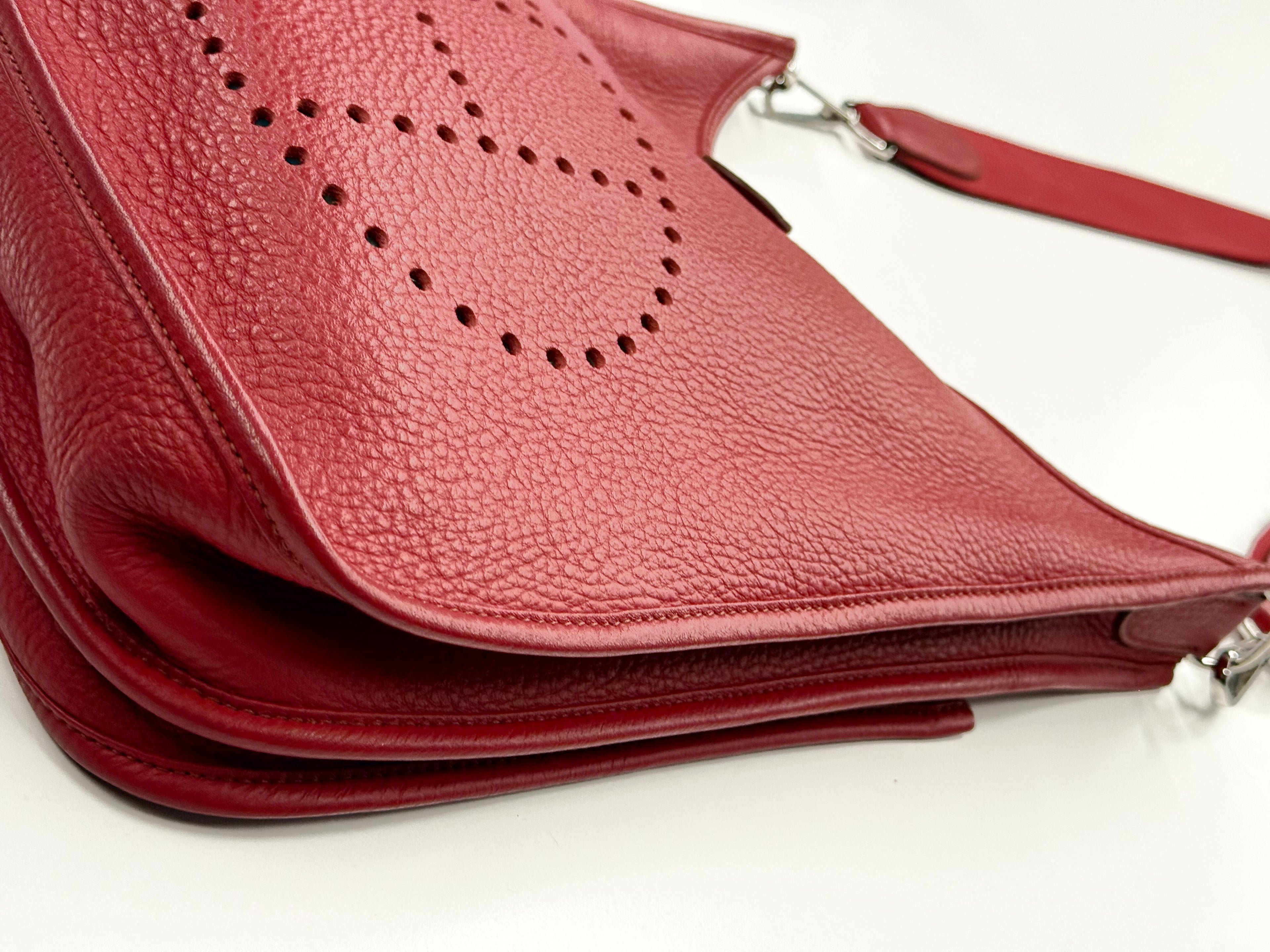 Hermès Evelyne III PM Red Clemence Leather Crossbody Bag