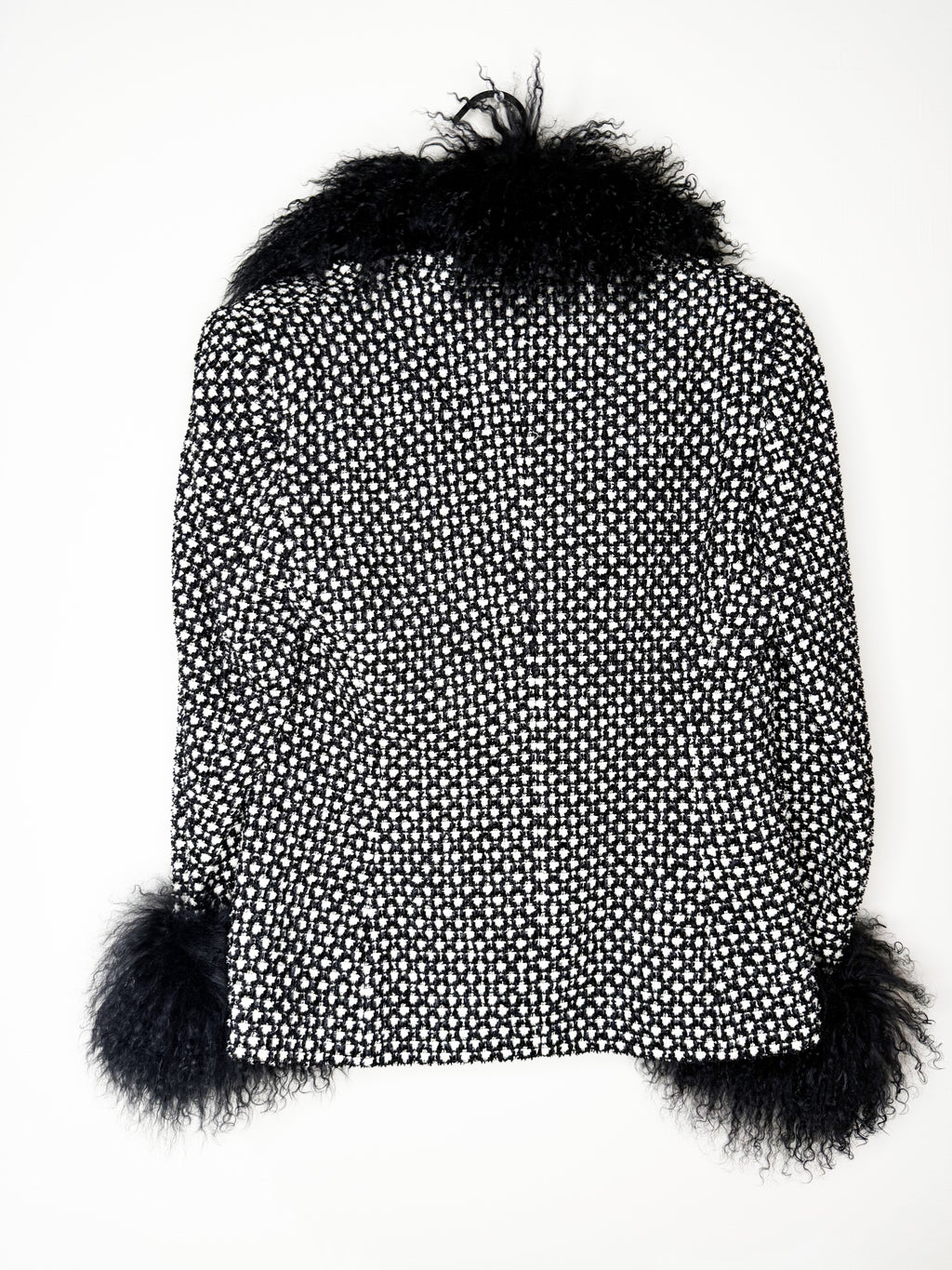 Escada Tweed Jacket & Skirt Set with Fur Details