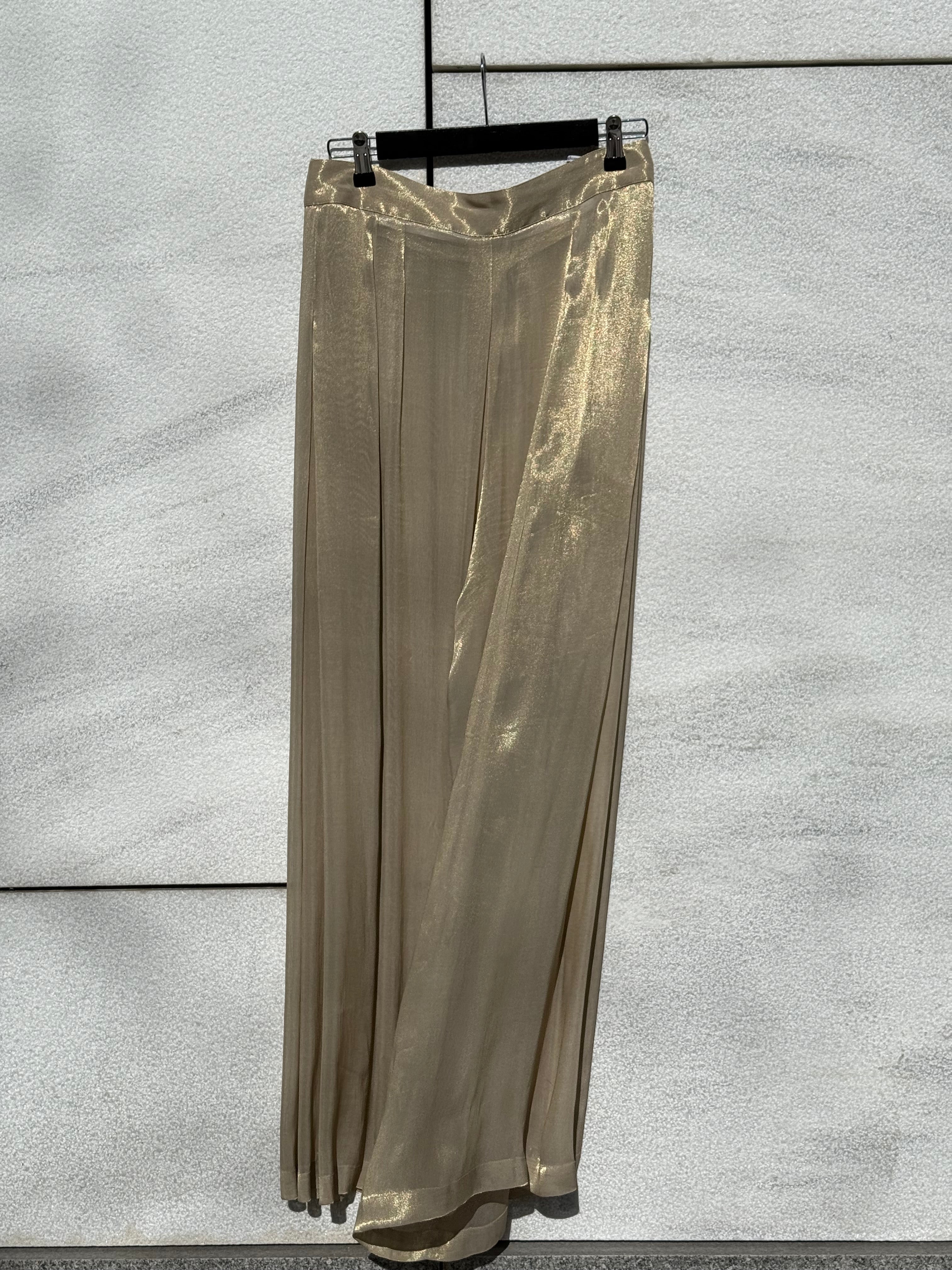 Vintage Yves Saint Laurent Gold Wide-Leg Trousers