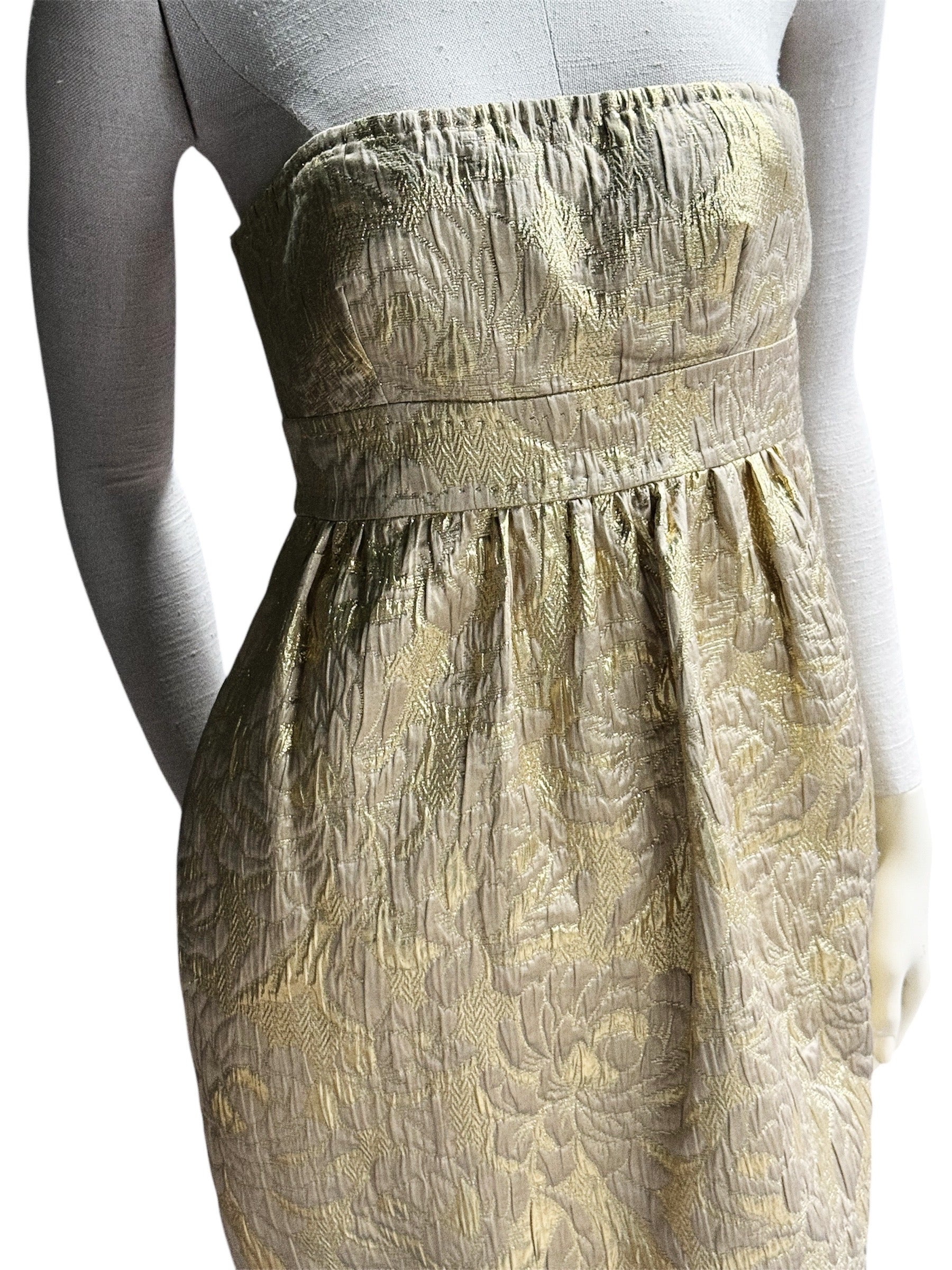 DSQUARED2 Strapless Gold Dress