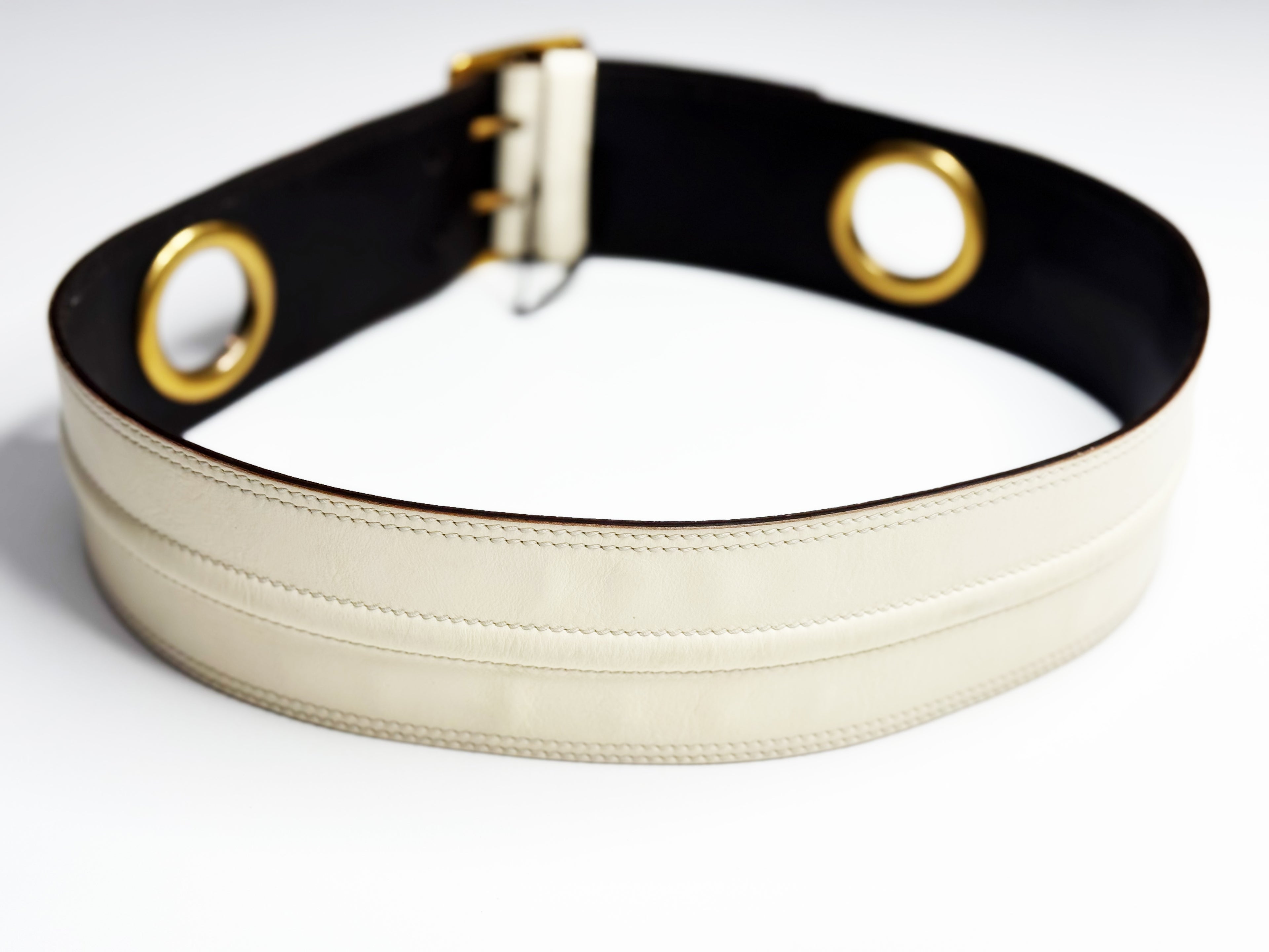YVES SAINT LAURENT Wide Leather Belt – Made in Italy