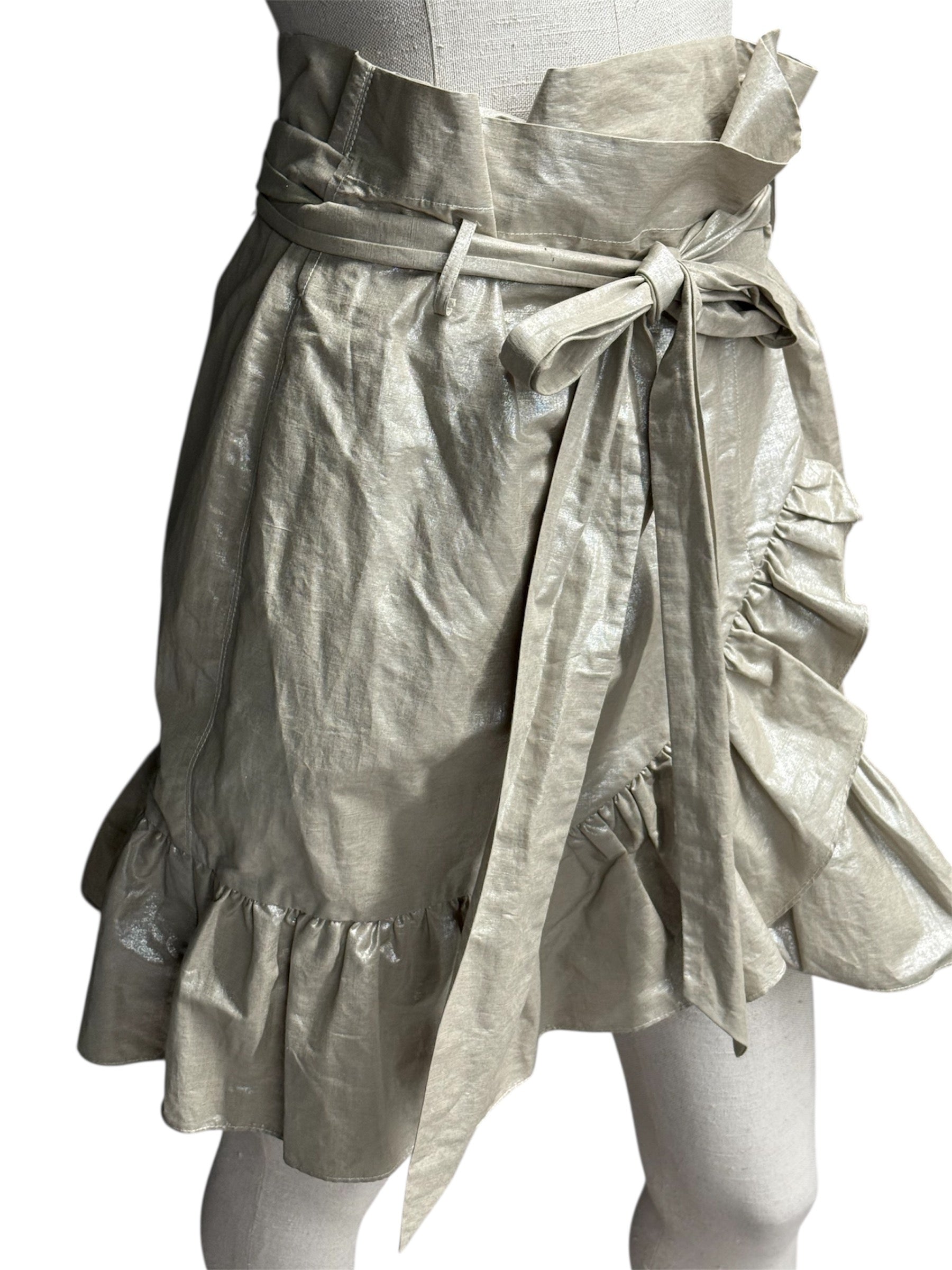 Isabel Marant Metallic Ruffled Wrap Skirt