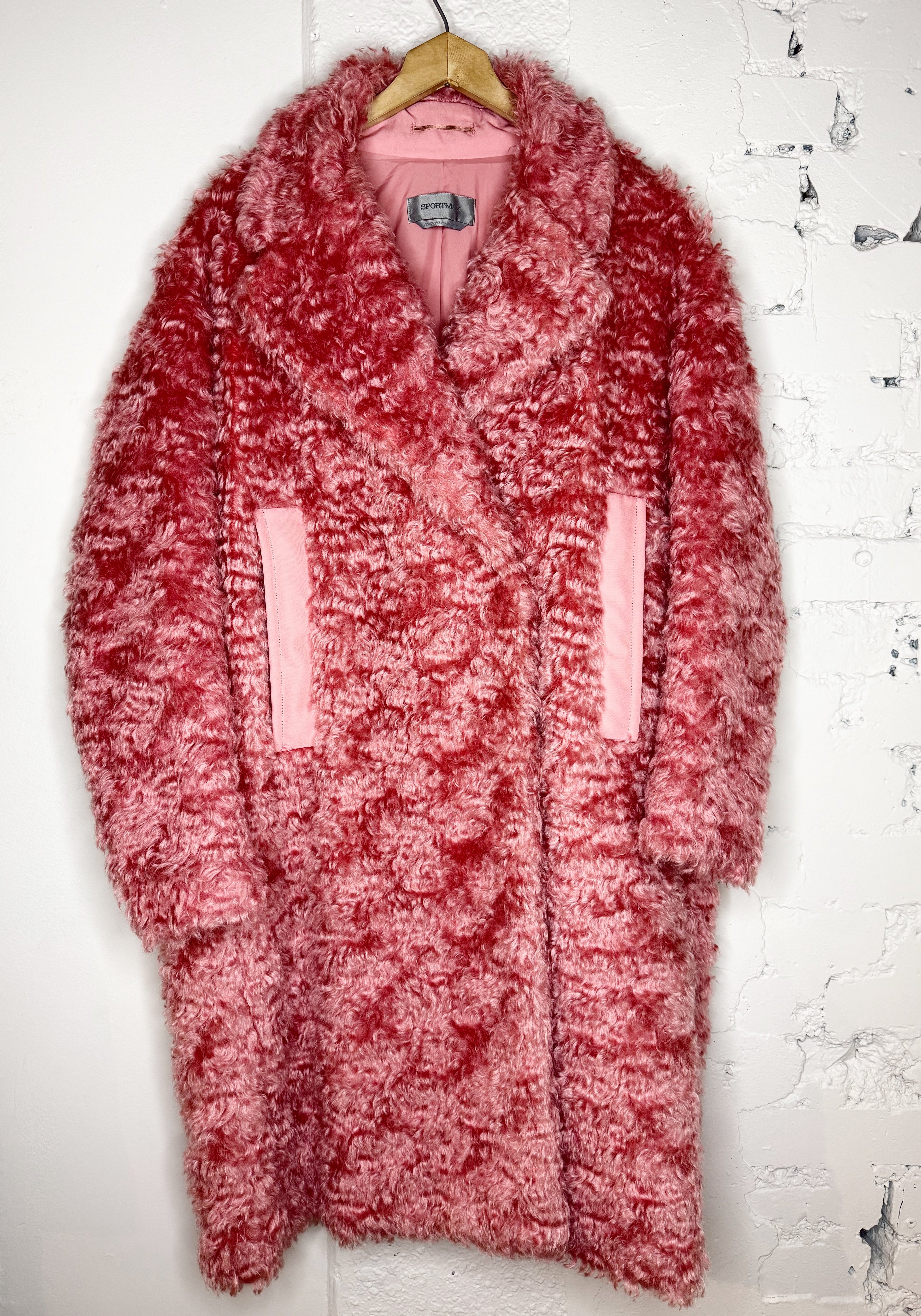 Sportmax Pink Mohair-Blend Coat - M