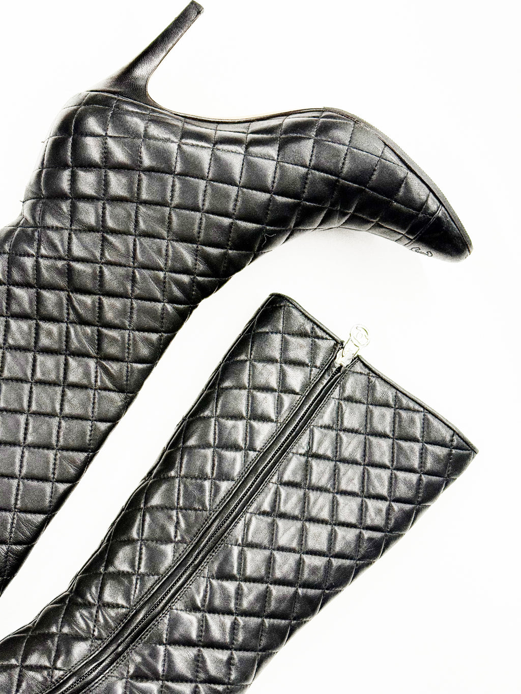 Chanel Quilted Leather Knee-High Boots