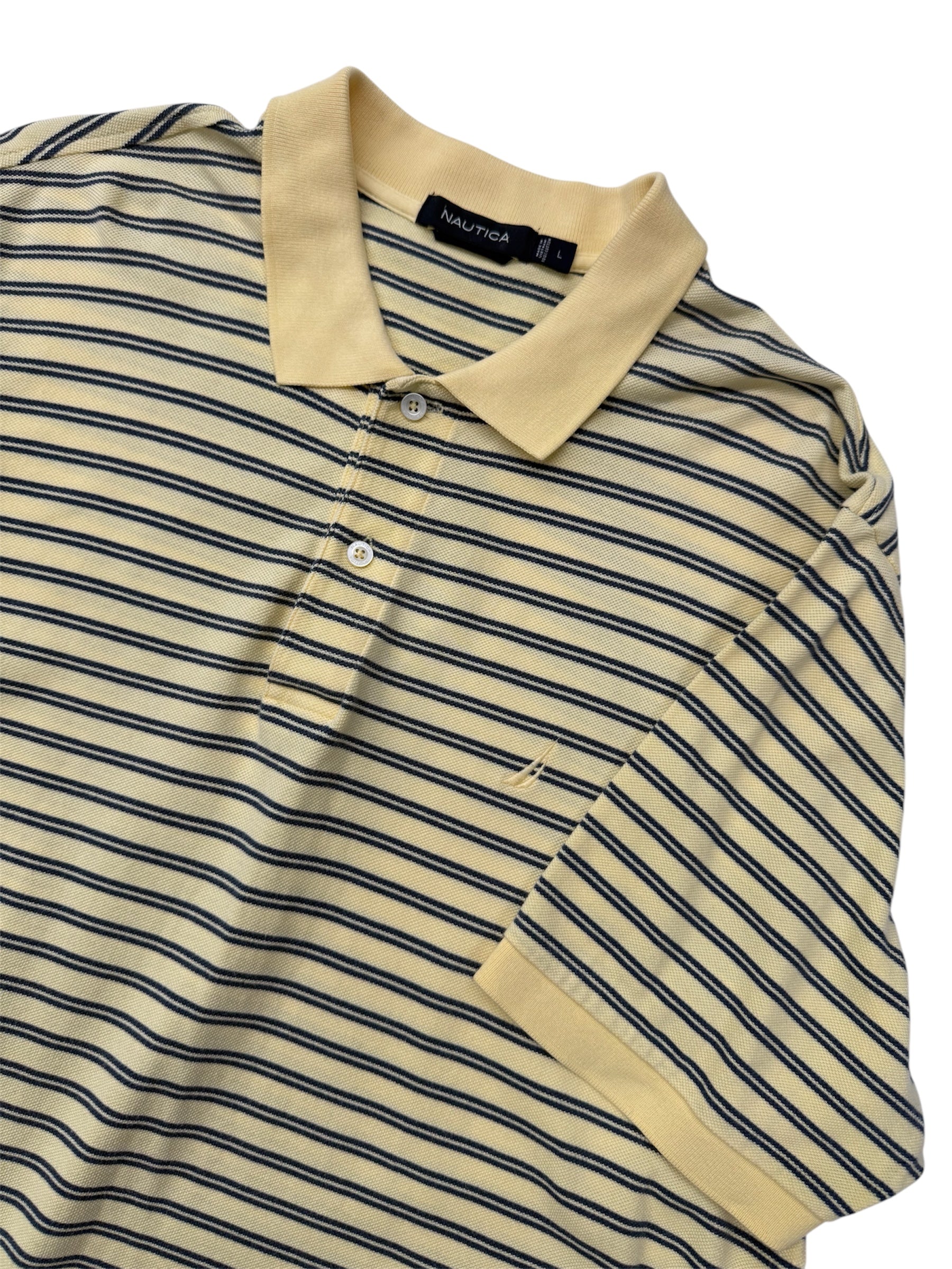 Nautica “Sailor’s Breeze” Striped Cotton Polo Shirt
