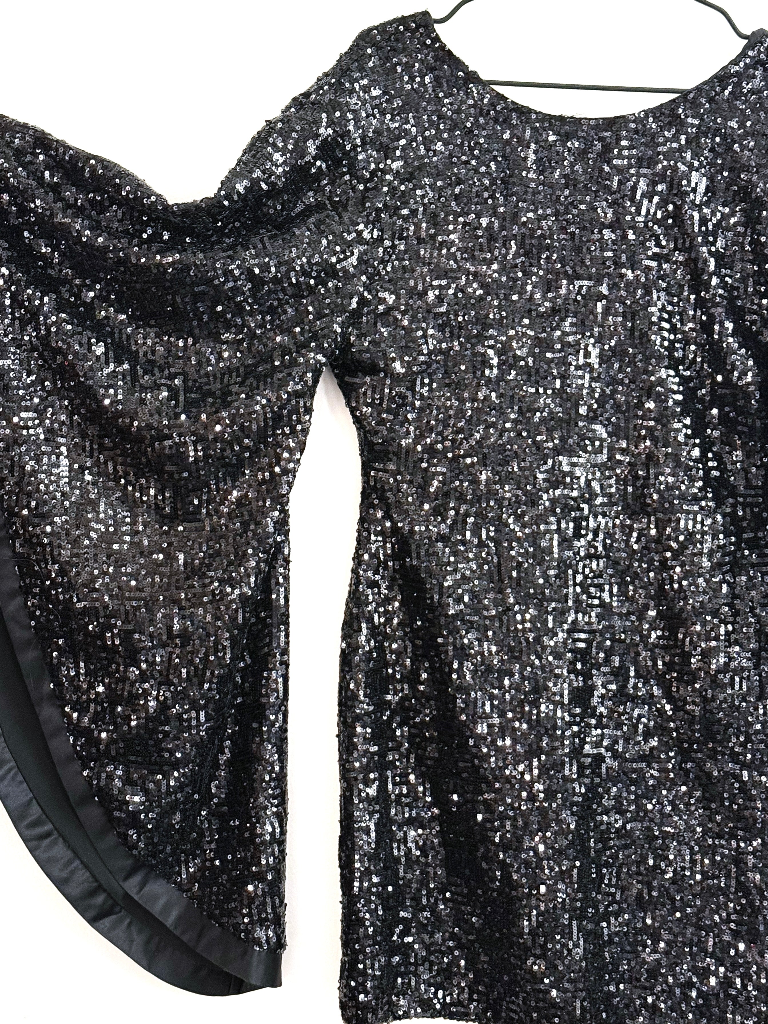 MAUD Black Sequin Mini Dress - EU 36