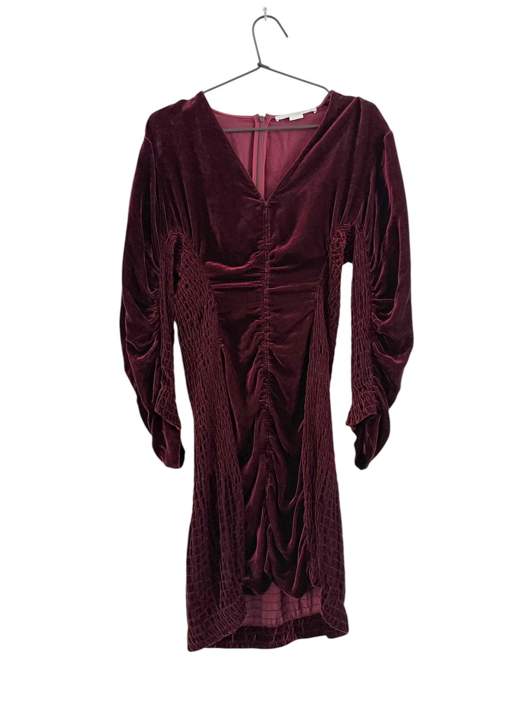 Stella McCartney Burgundy Velvet Draped Dress - EU 34