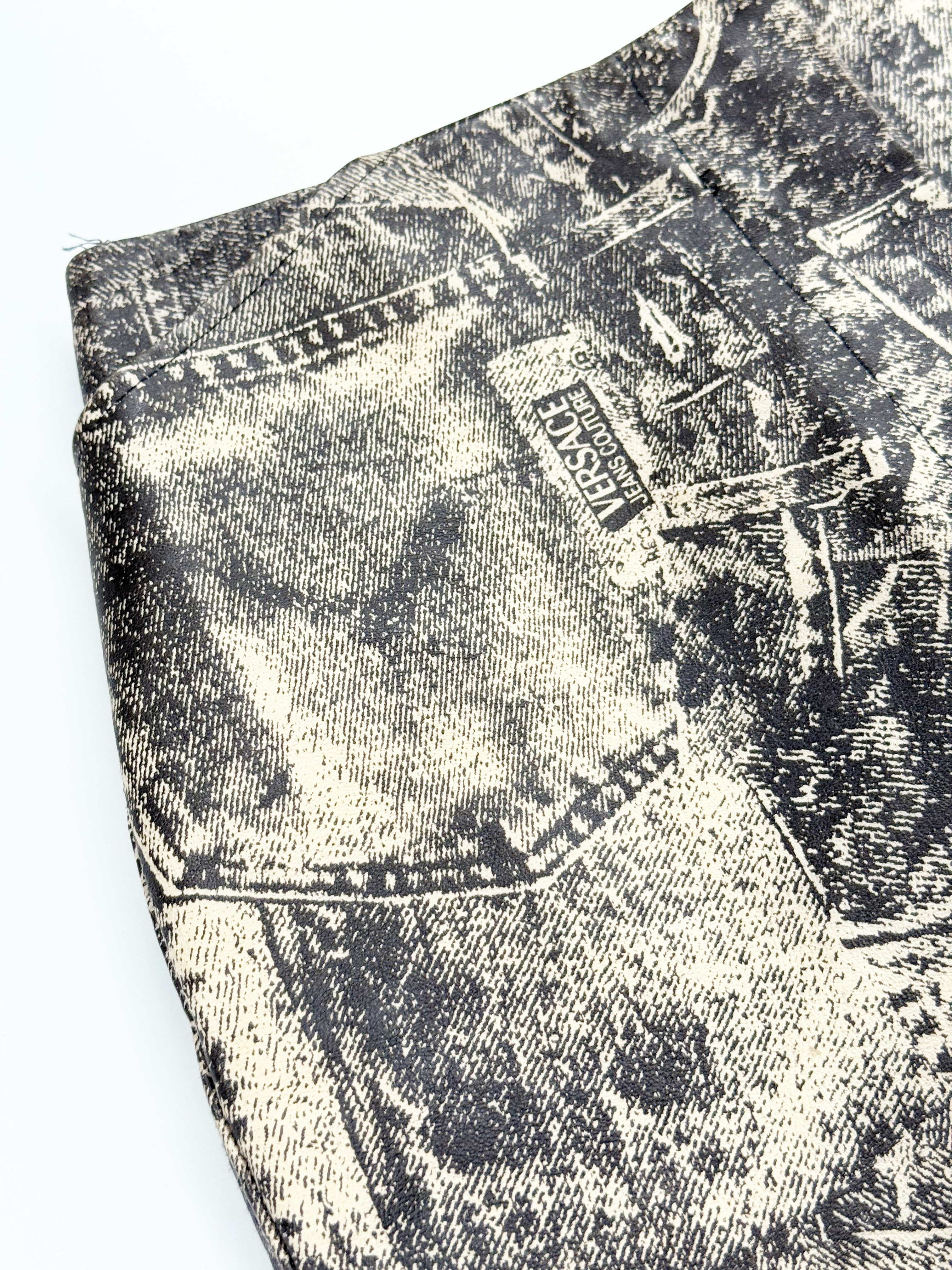 Vintage Versace Jeans Couture Leather Mini Skirt