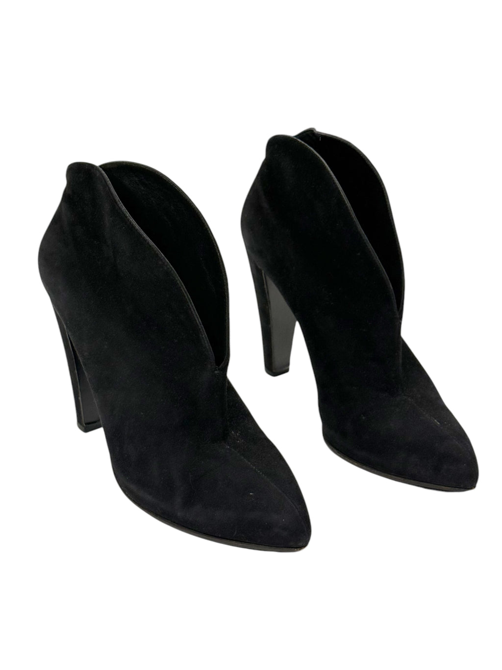 Miu Miu Sculpted Suede Ankle Boots