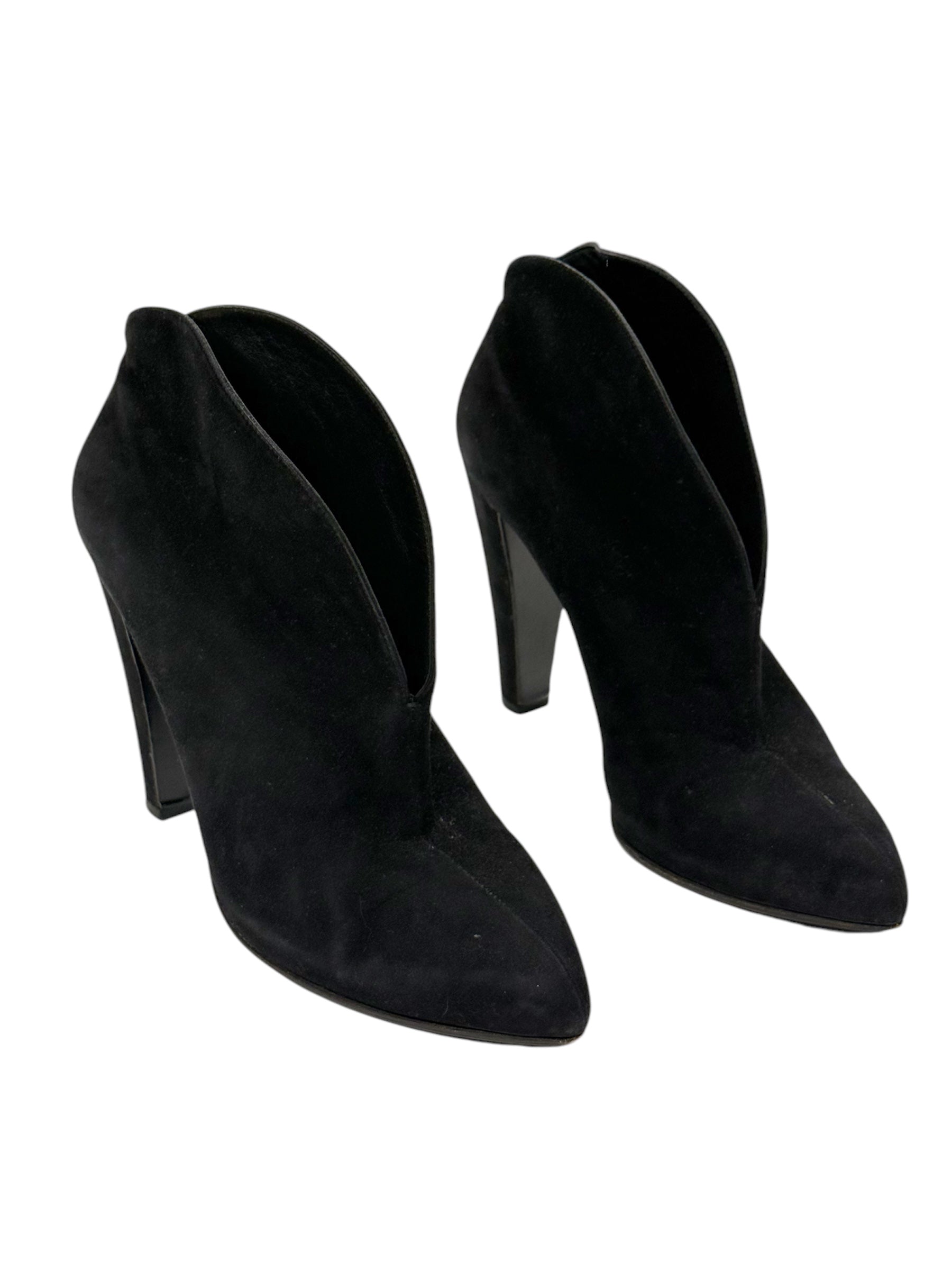 Miu Miu Sculpted Suede Ankle Boots
