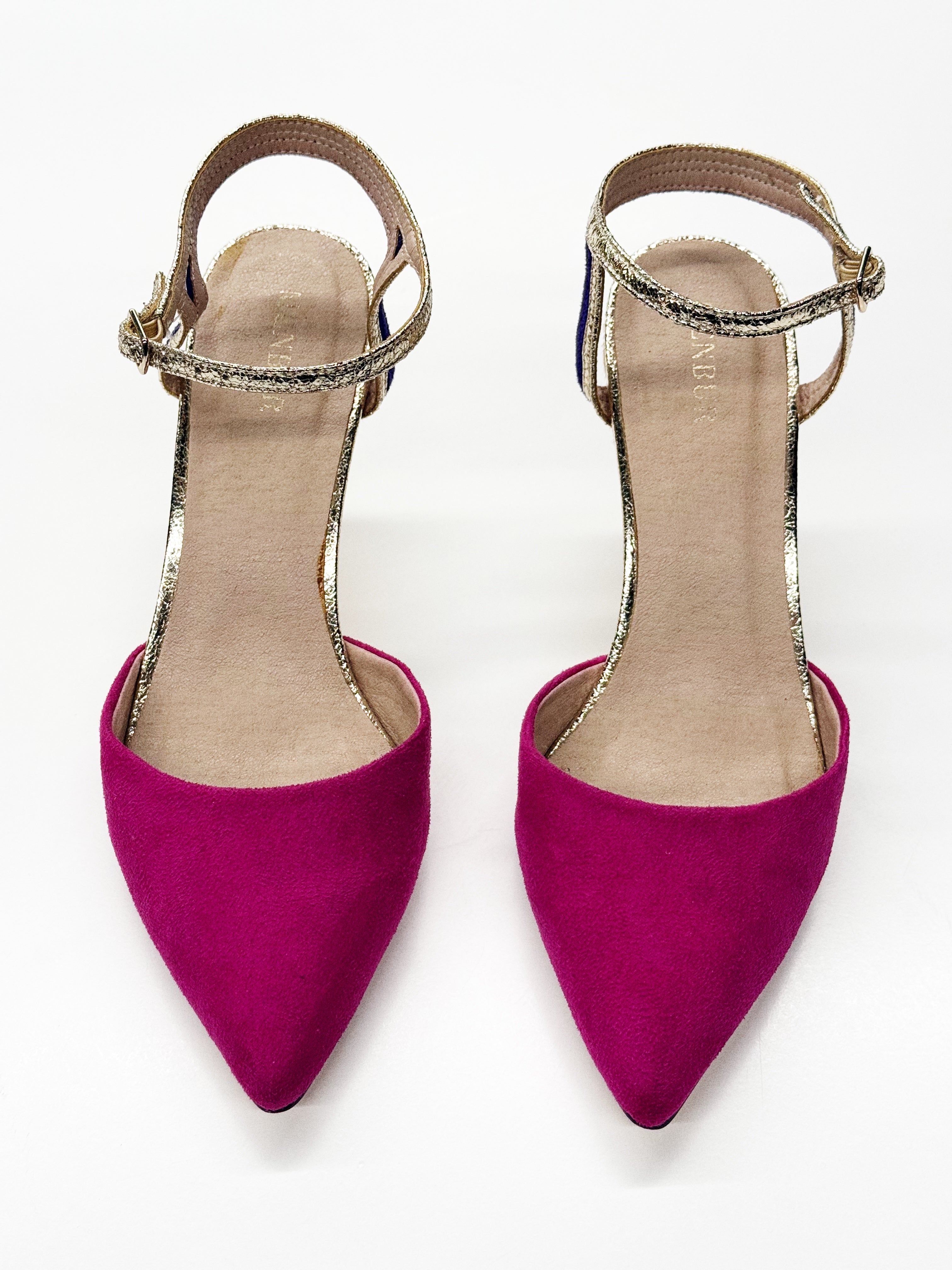 Menbur Pink Multicolor Statement Heels