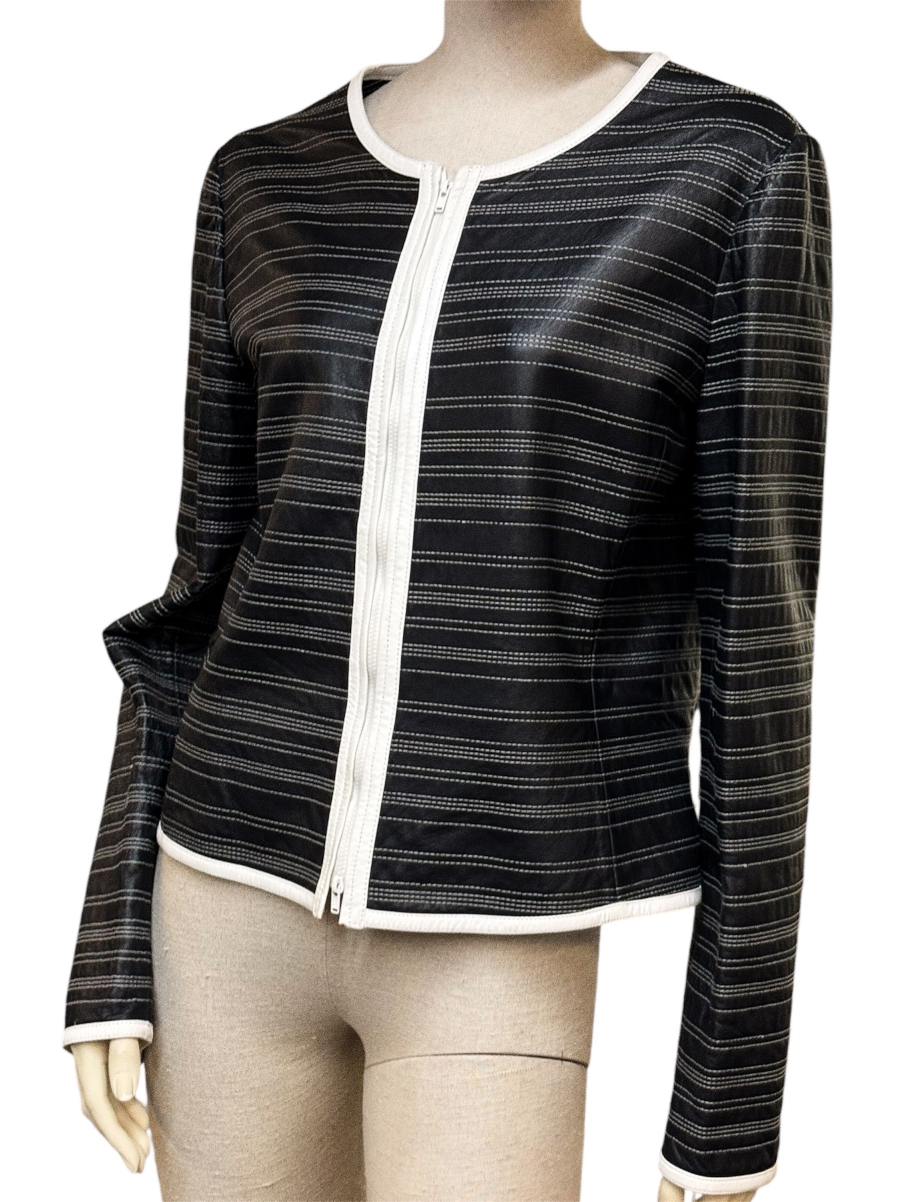 GIORGIO ARMANI Lambskin Leather Jacket with Silk Lining