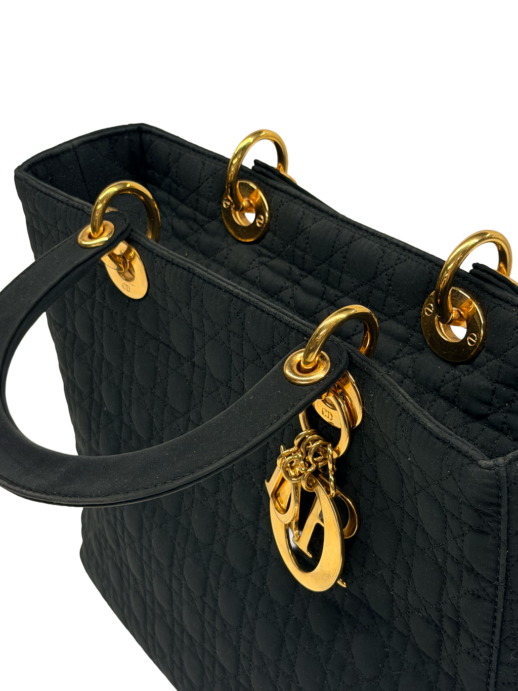 Vintage Lady Dior Large - Black Quilted Nylon