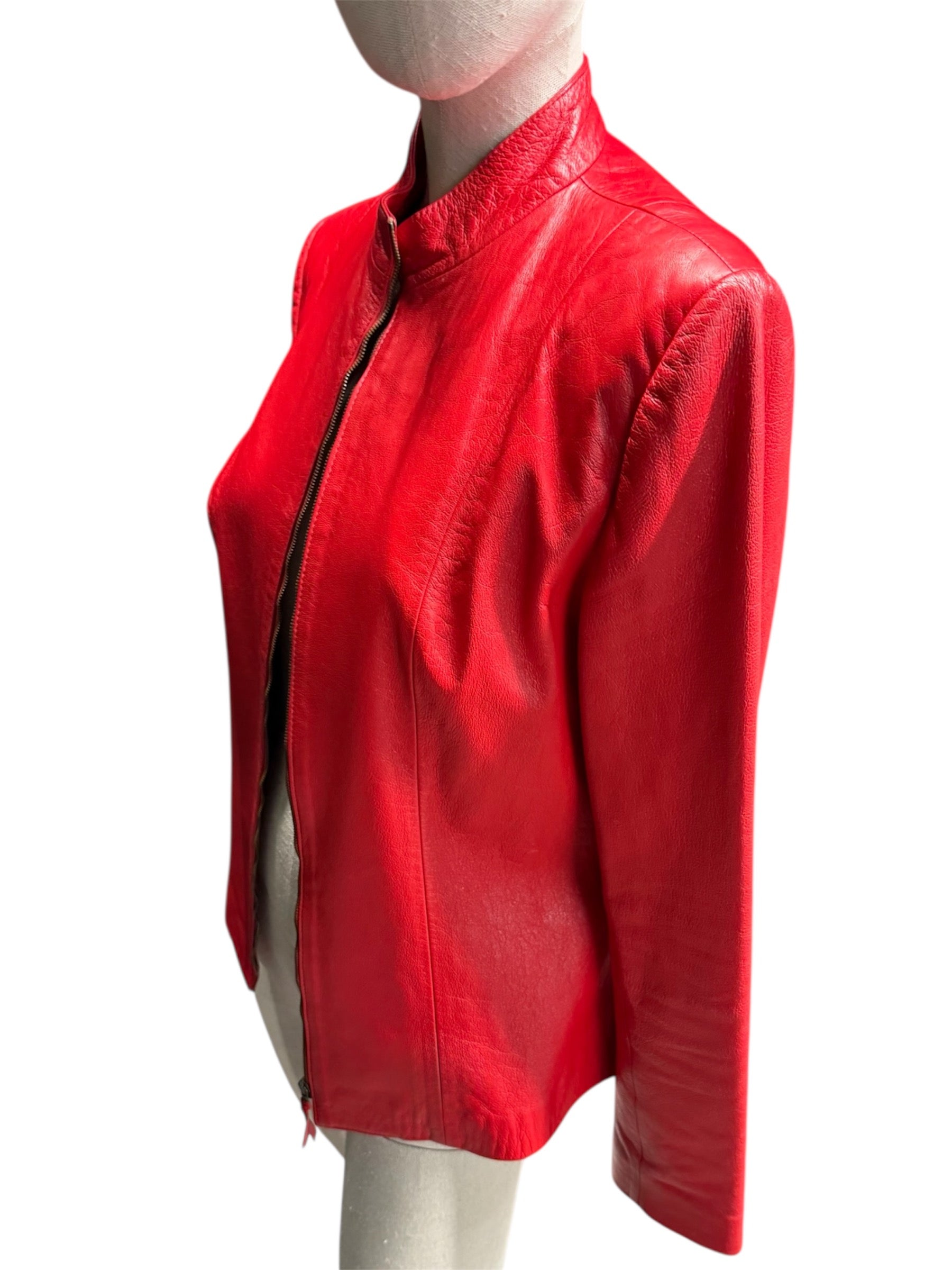 Ida Curcio Red Leather Jacket