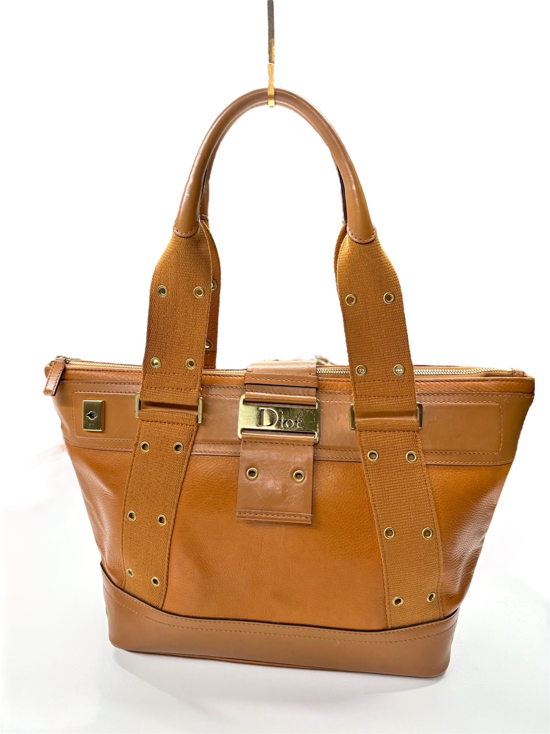 Christian Dior Brown Leather Tote Bag – Vintage Luxury Shoulder Handbag