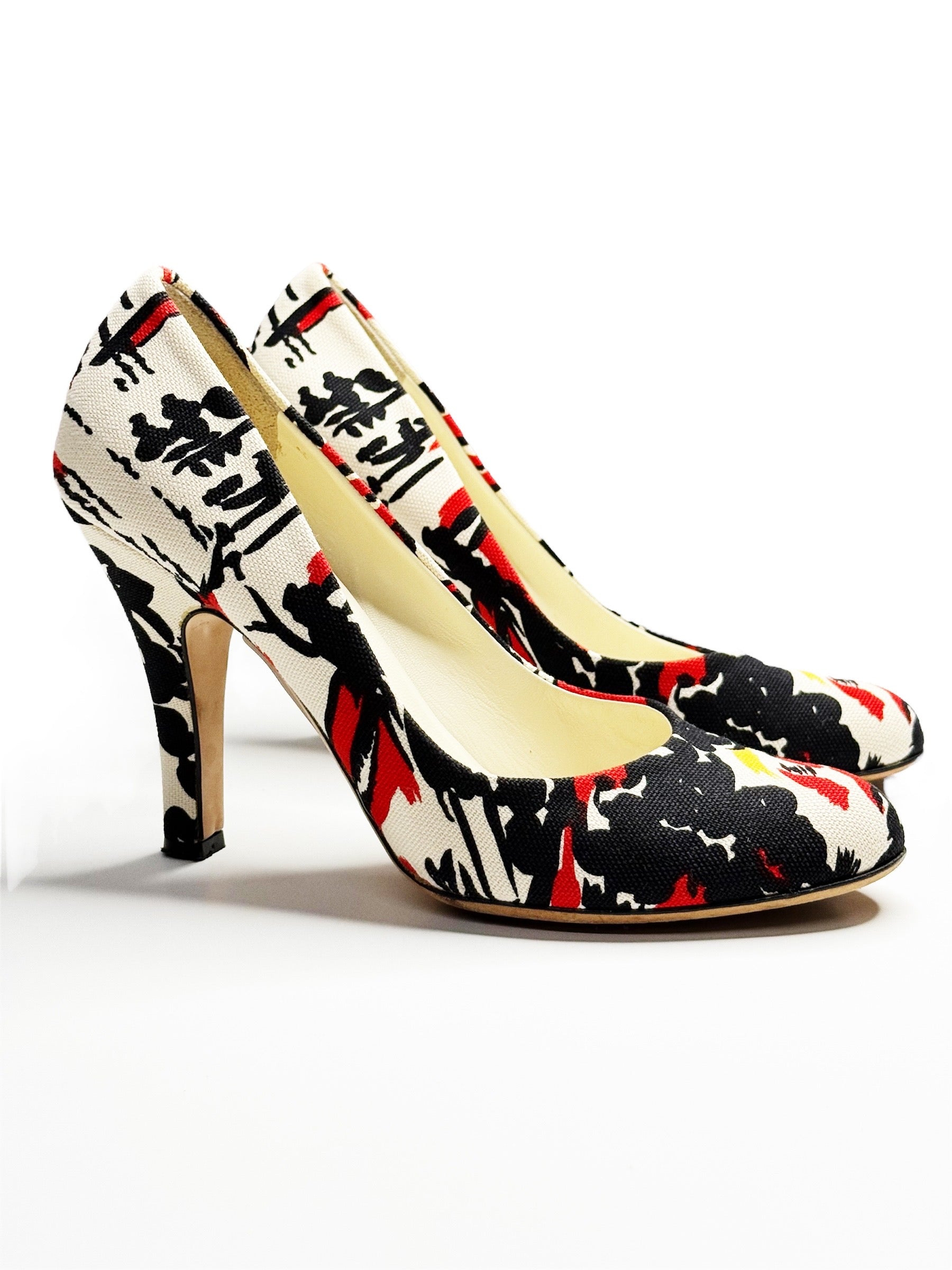Prada Printed Canvas Pumps