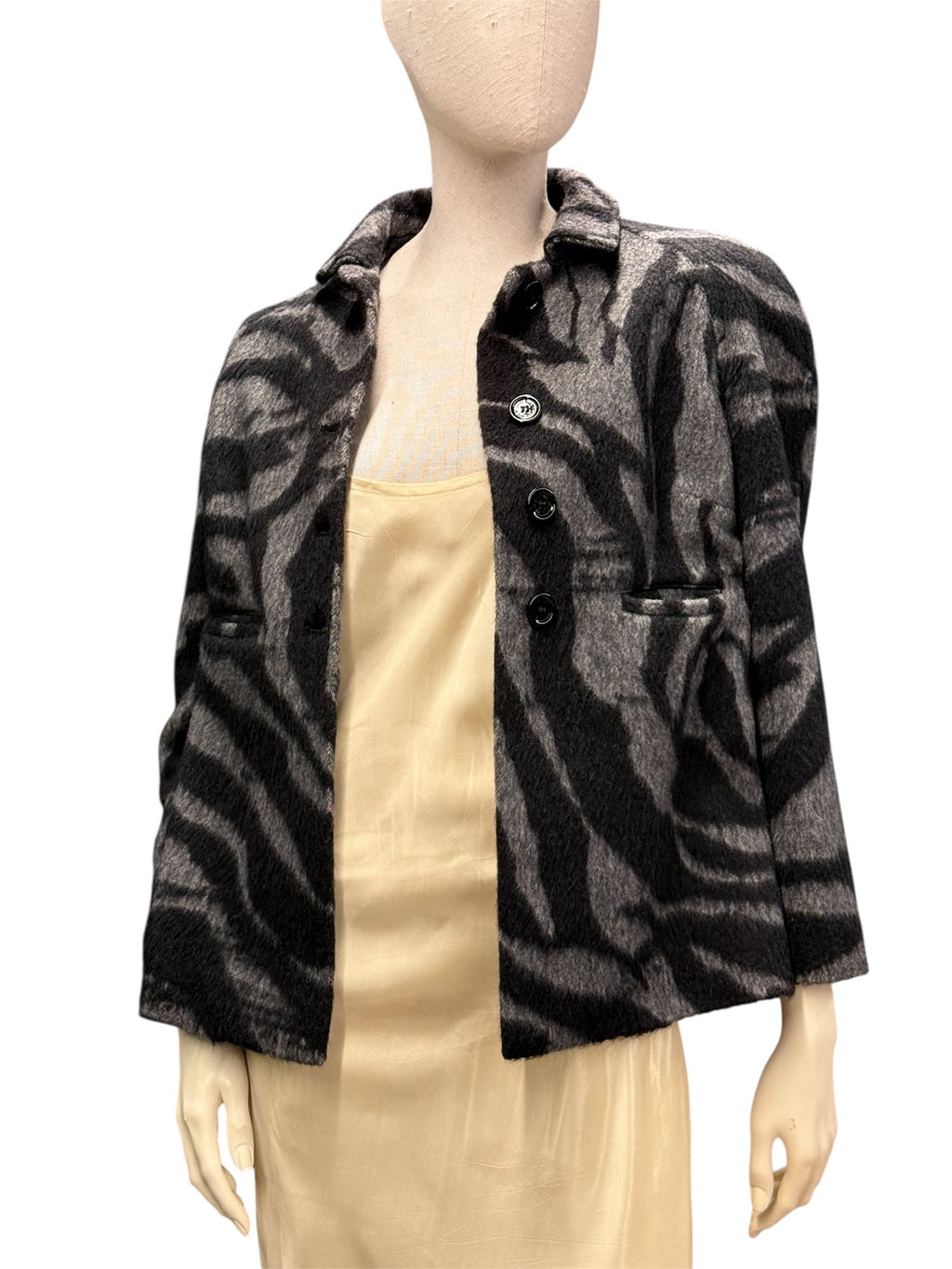 See by Chloé Wool-Blend Zebra Jacket