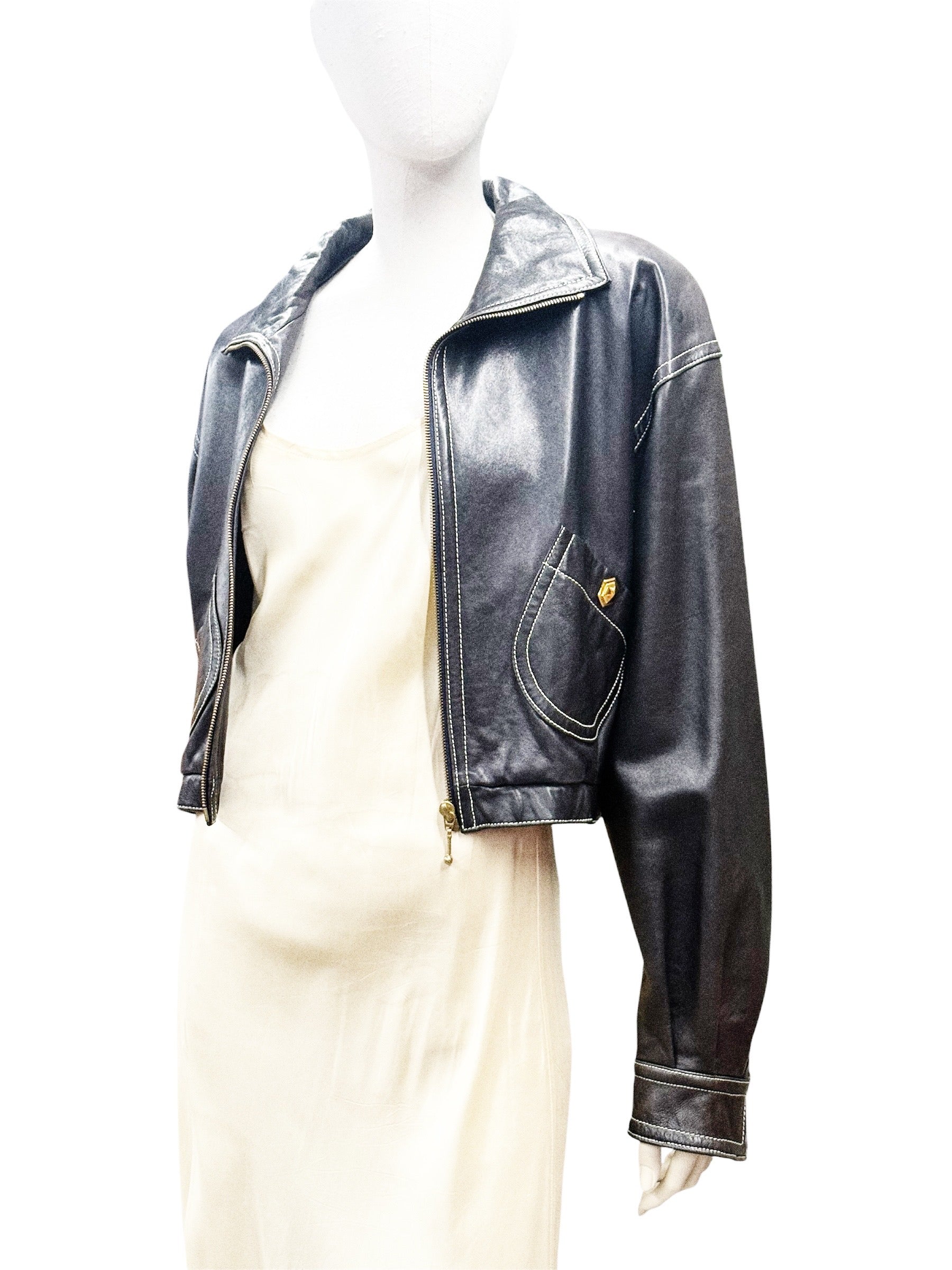 Escada by Margaretha Ley Vintage Studded Leather Jacket