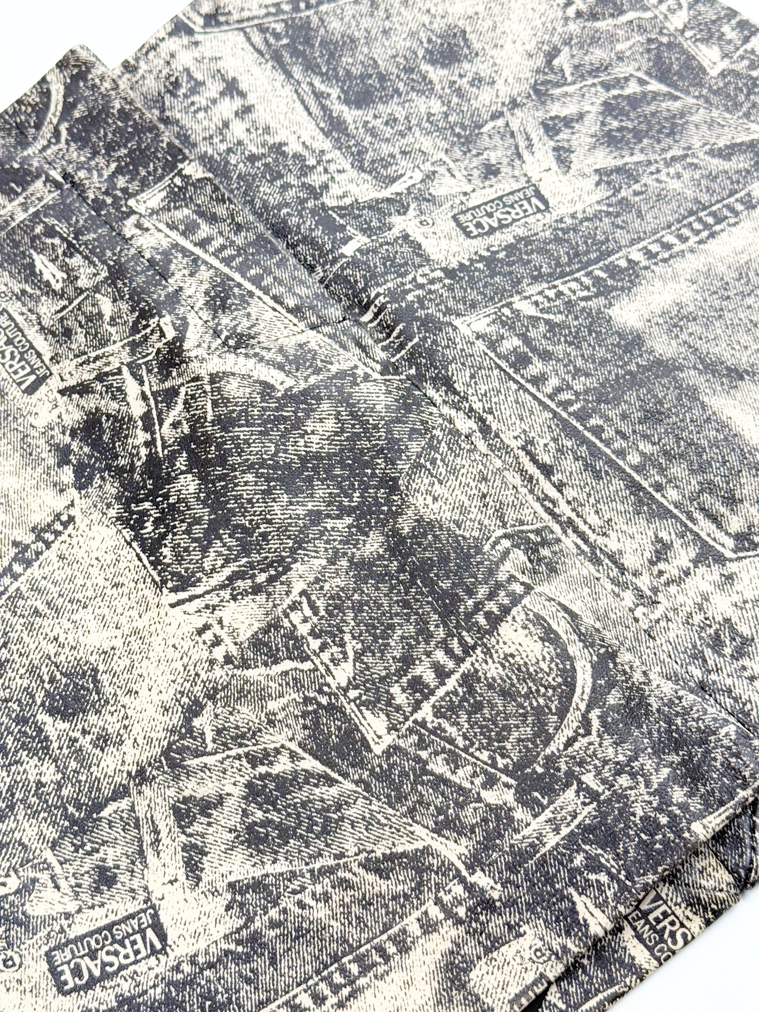 Vintage Versace Jeans Couture Leather Mini Skirt