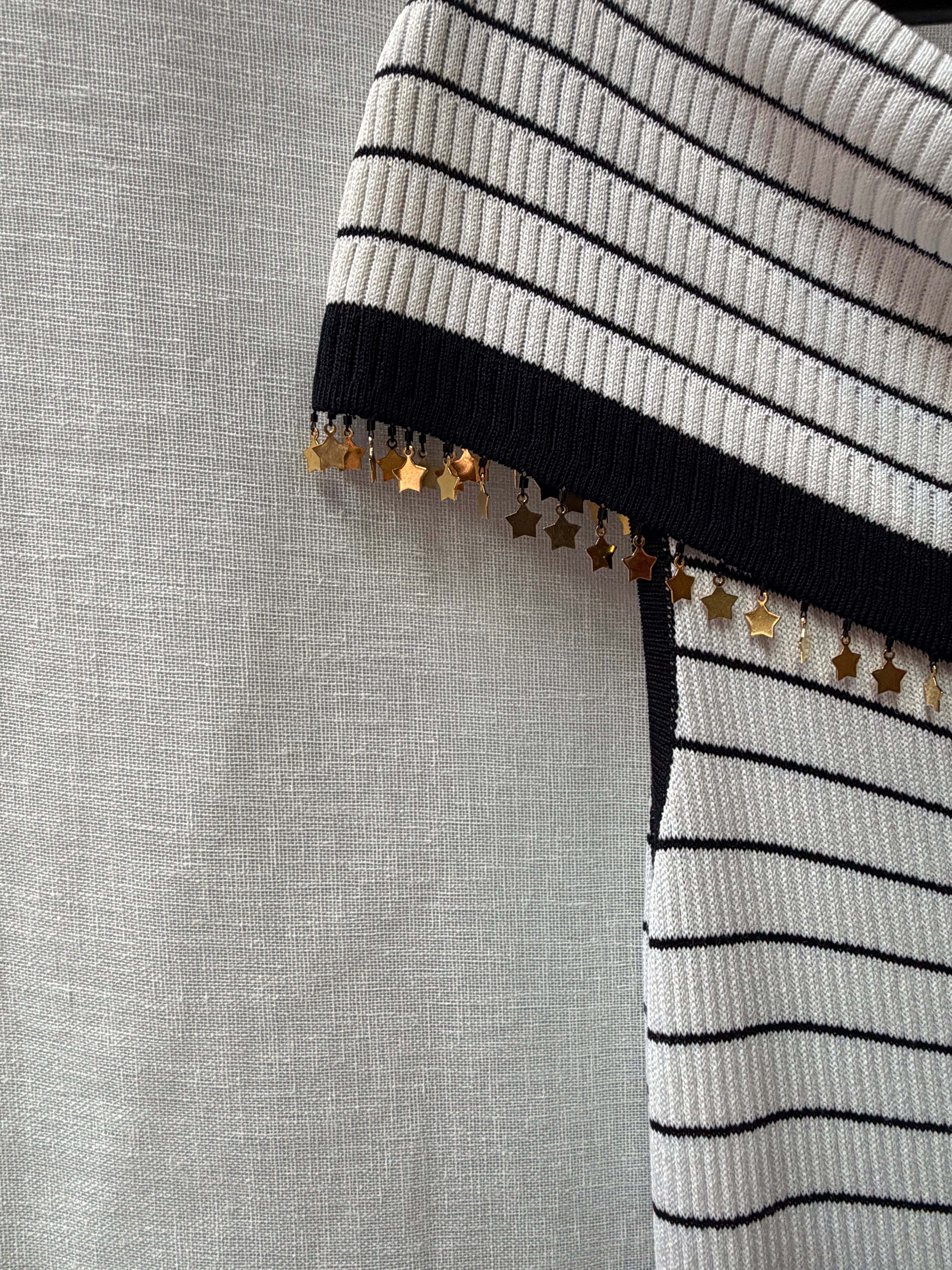 Vintage Escada Off-The-Shoulder Striped Maxi Dress